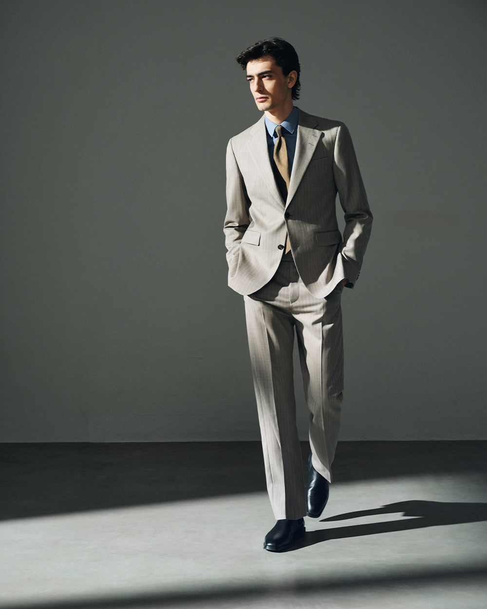 man in pinstriped suit