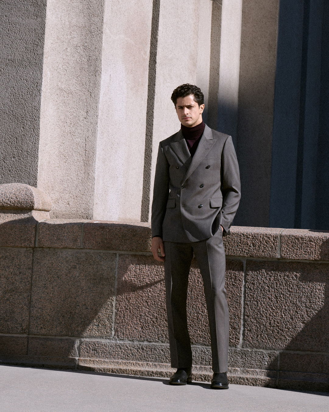 man in pinstriped suit