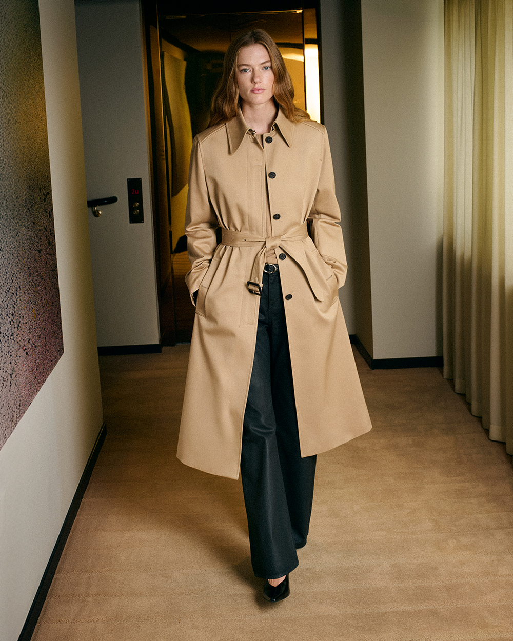 Woman in trench coat