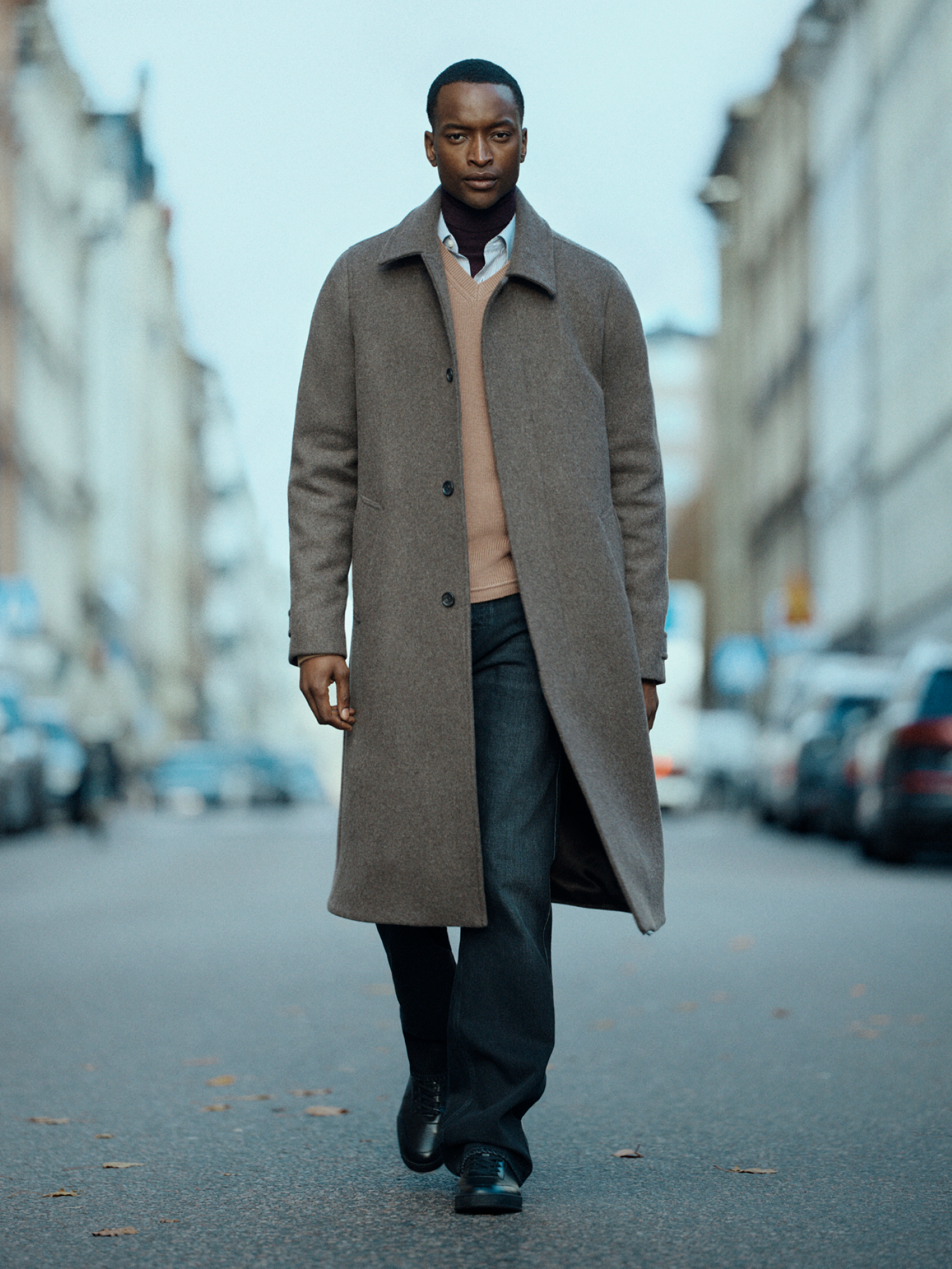 Man in wool coat