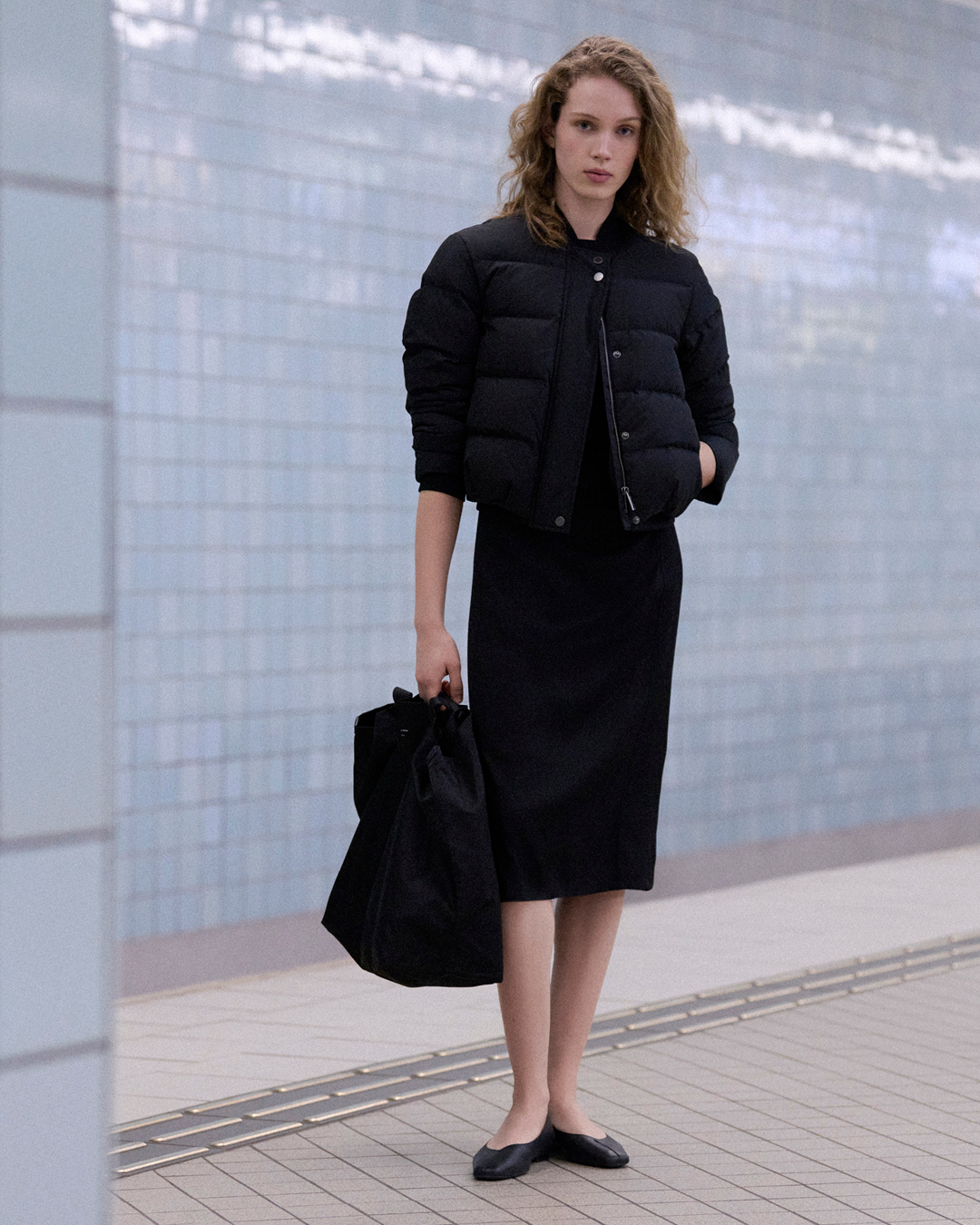black puffer jacket