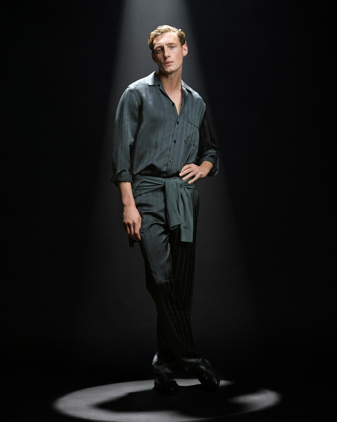 dark green satin set