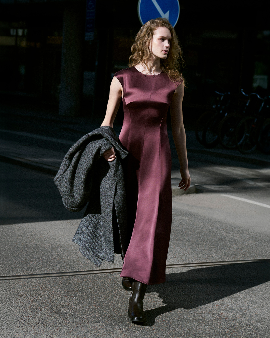 long satin dress