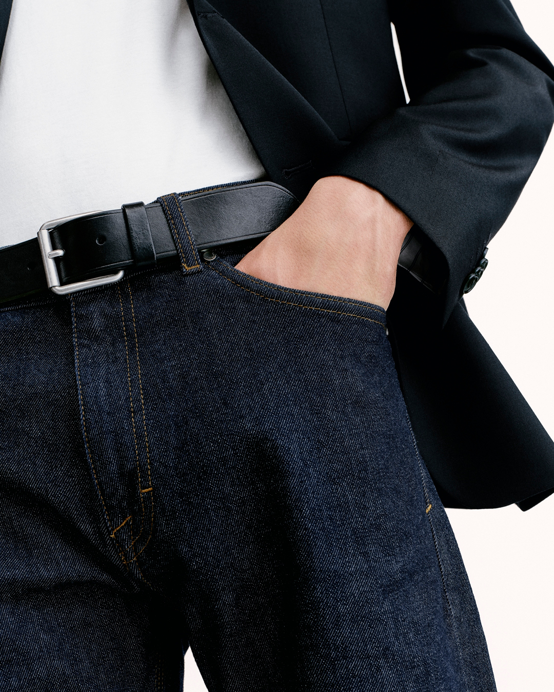 Dark blue denim jeans