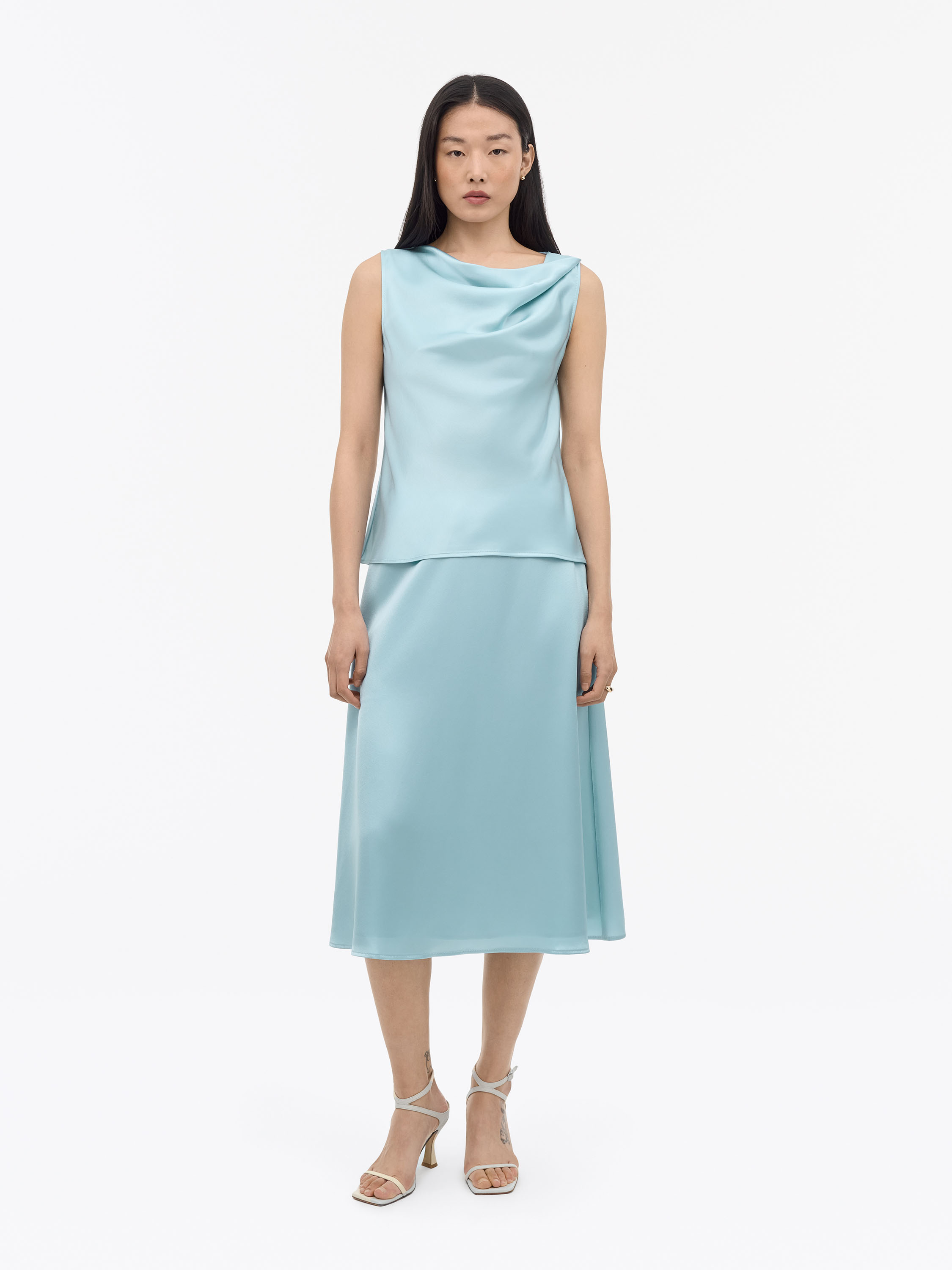 Amy Flared Satin Skirt