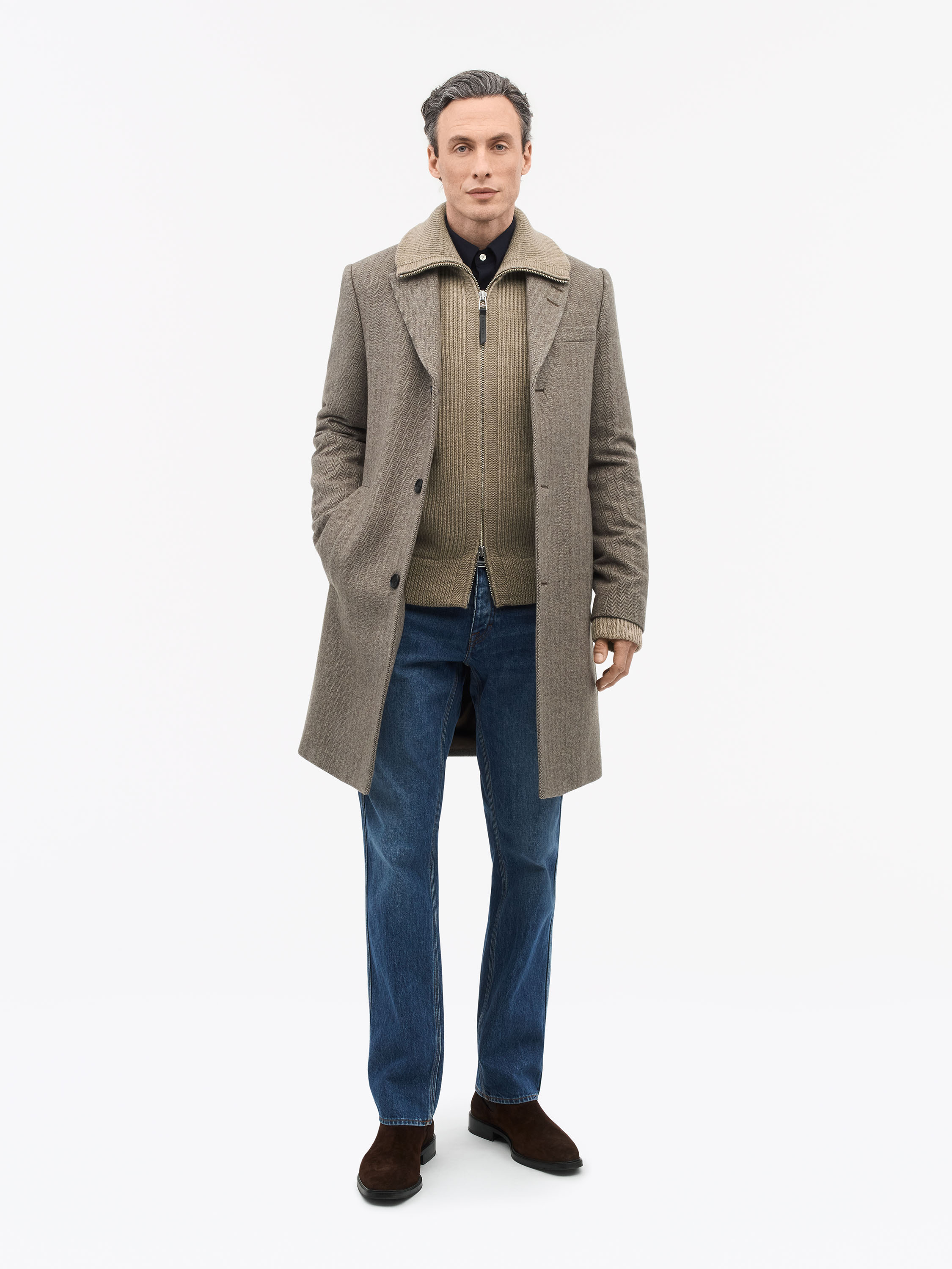 Tiger Of Sweden Finnan Tailored Coat In Sand