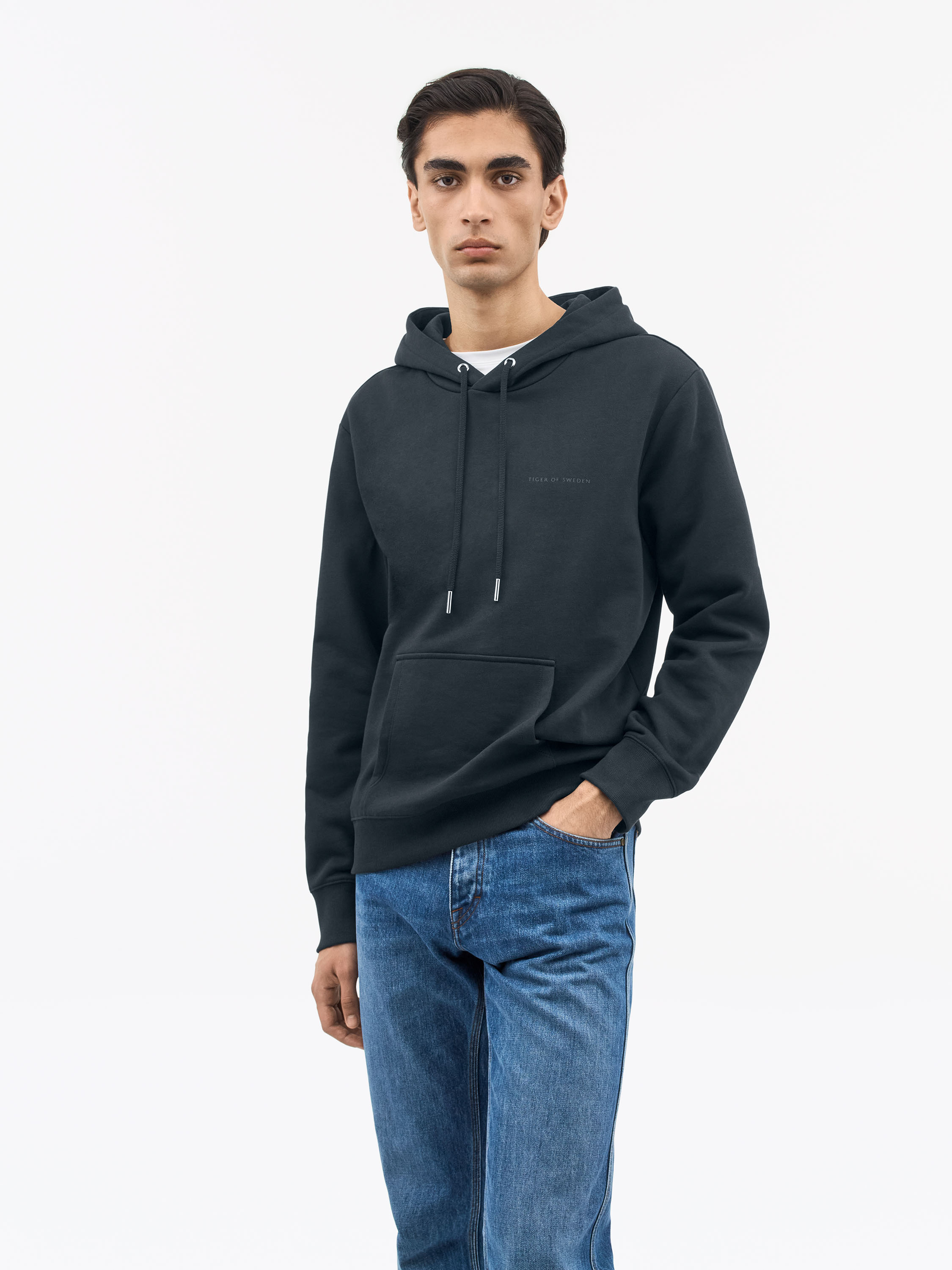 Tiger Of Sweden Marco Cotton Hoodie In Blue