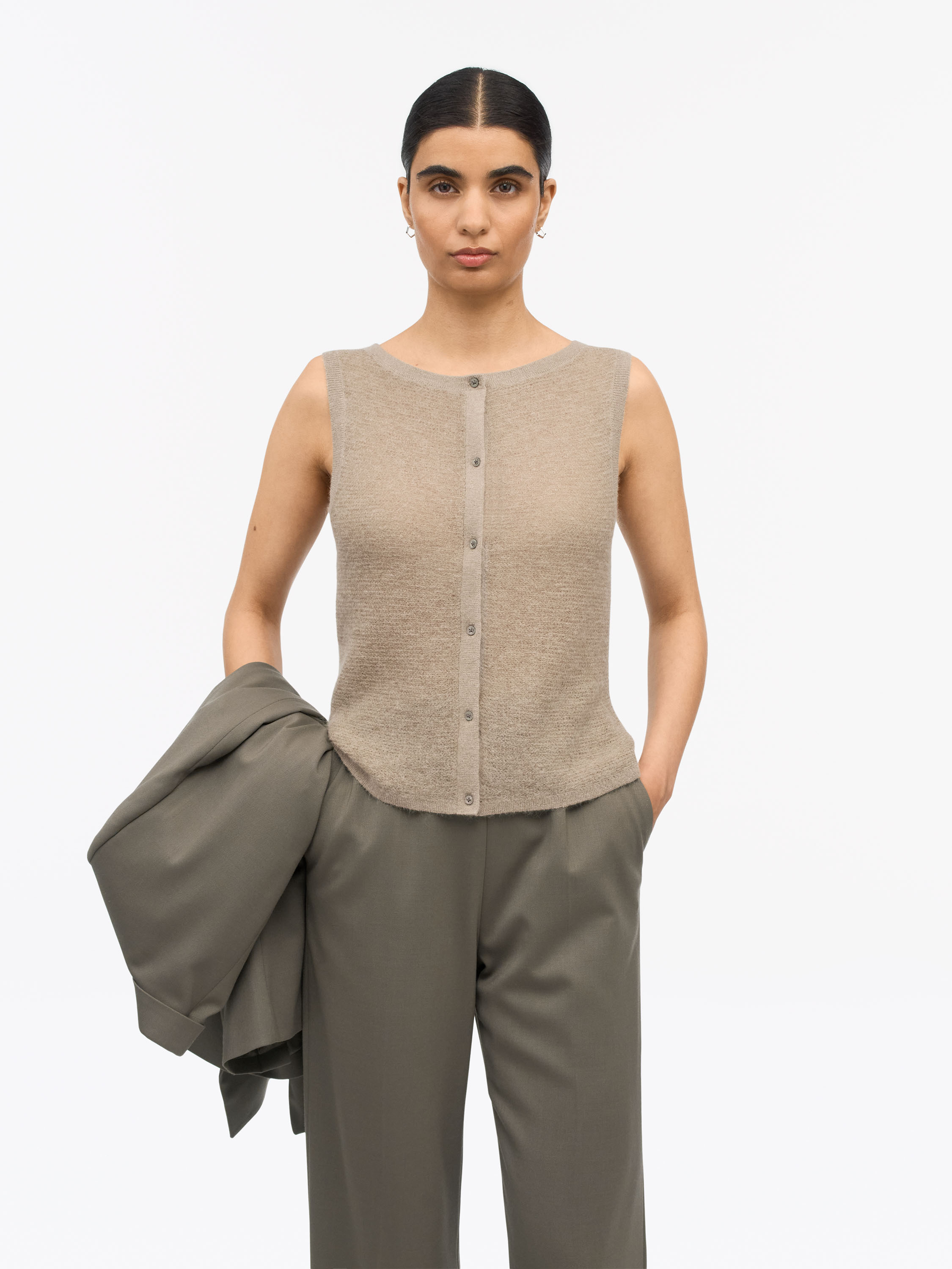 Tiger Of Sweden Rose Kid Mohairâmerino Vest In Neutral