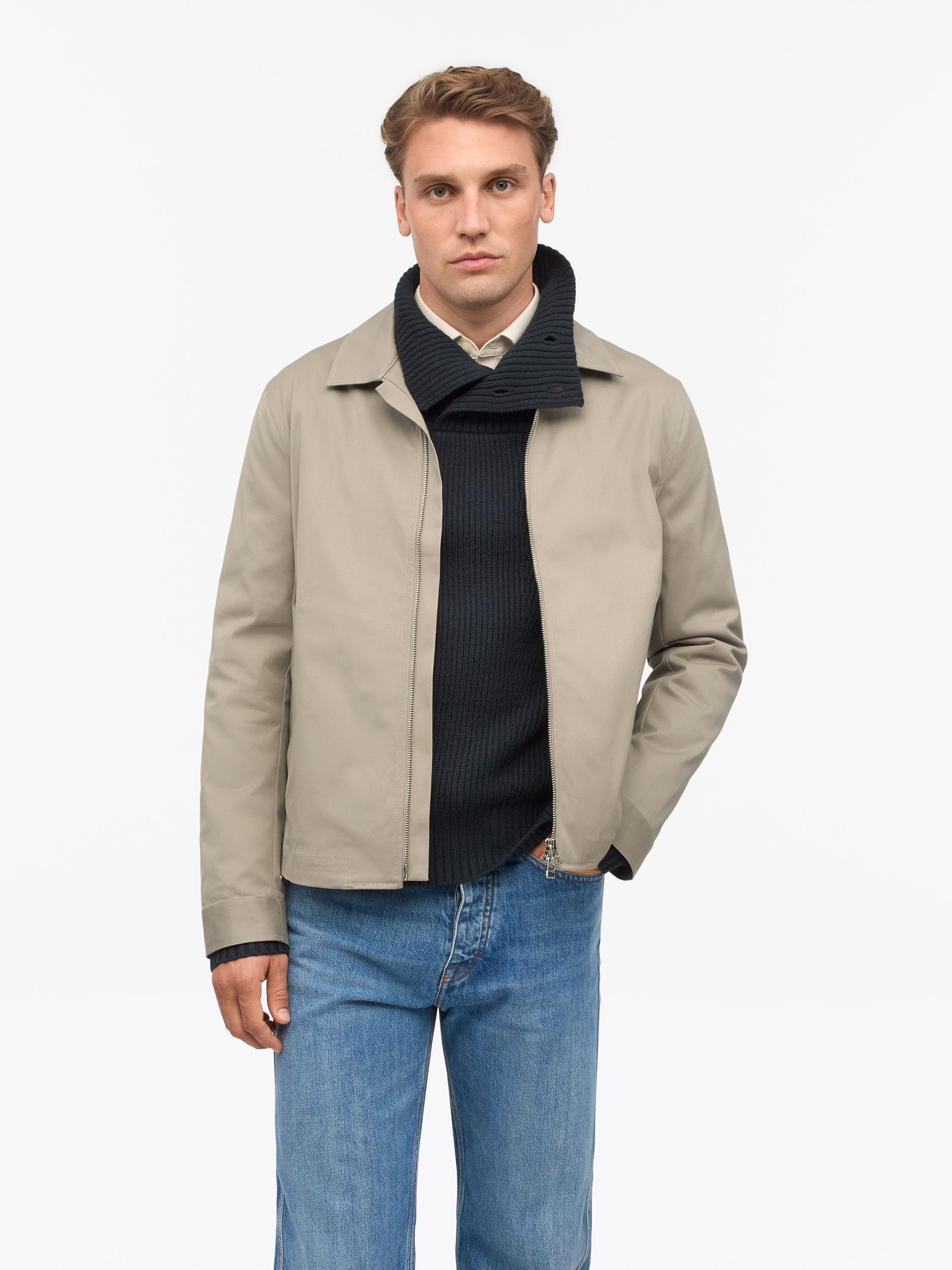 Tiger Of Sweden Barnaby C Zip Shirt Jacket In Neutral
