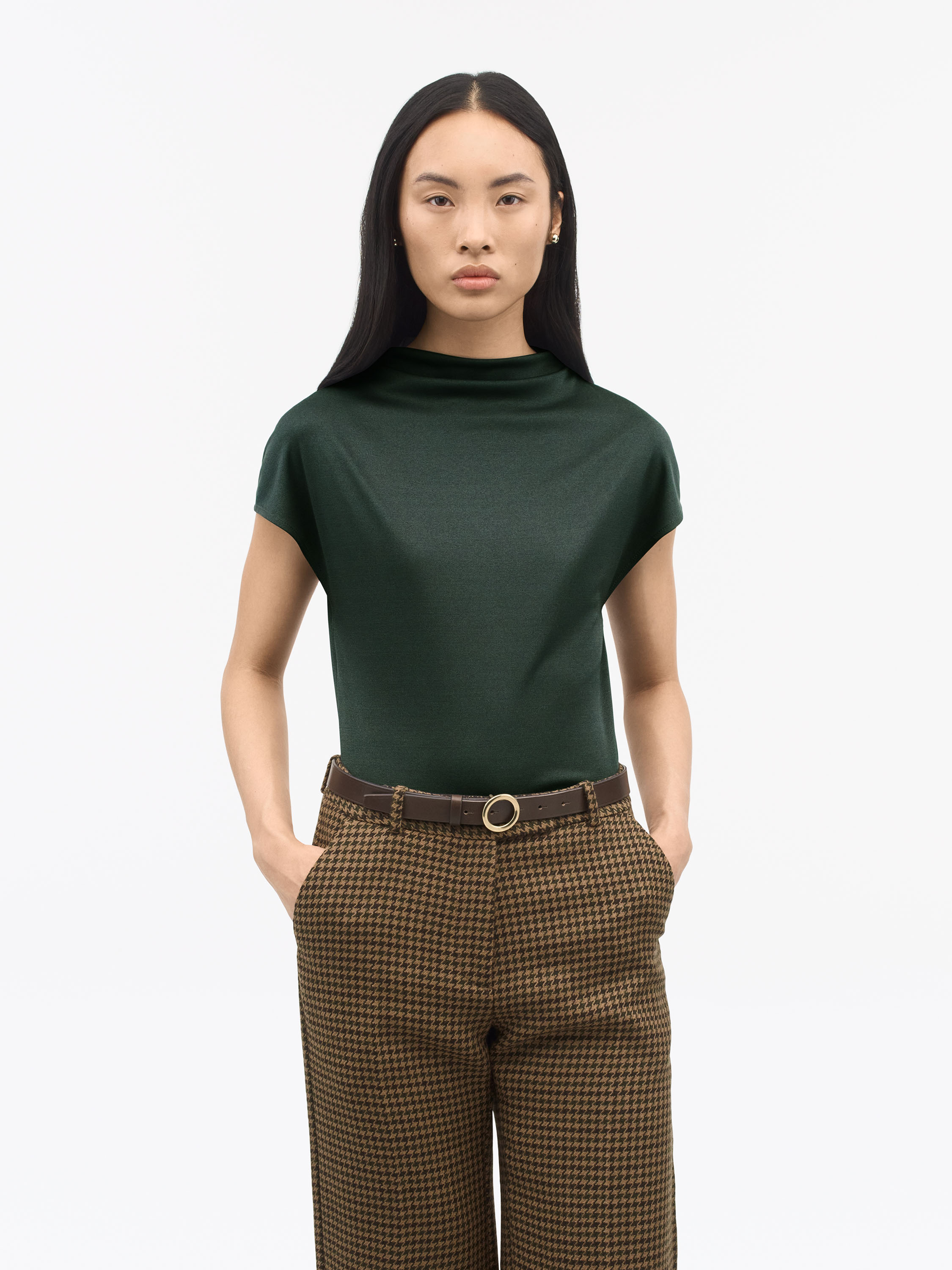 Tiger Of Sweden Alitta Cap-sleeve Top In Green