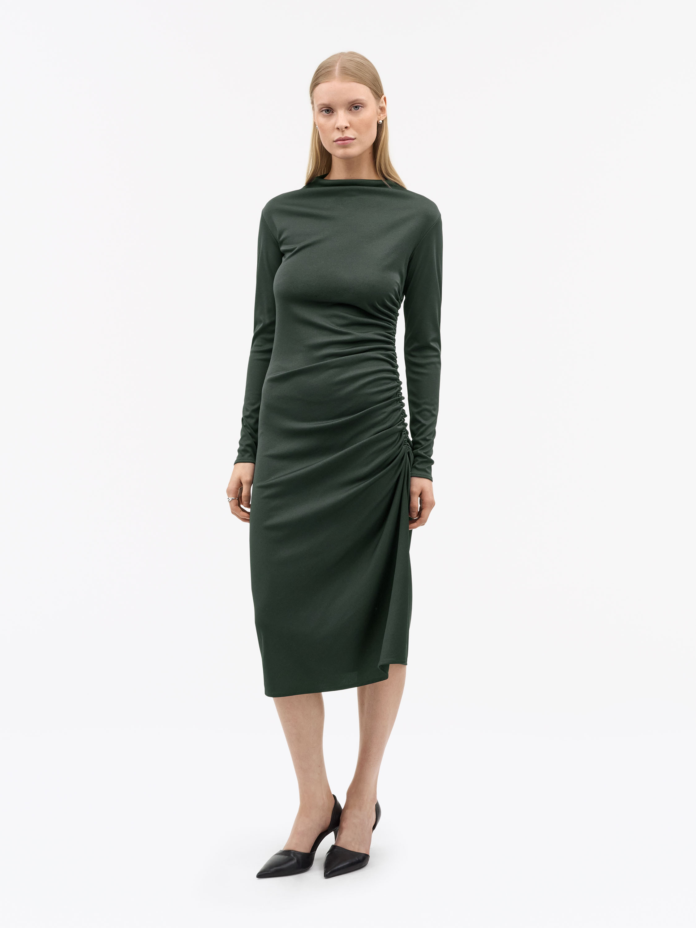 Tiger Of Sweden Aliz Sleeveless Draped Dress In Green
