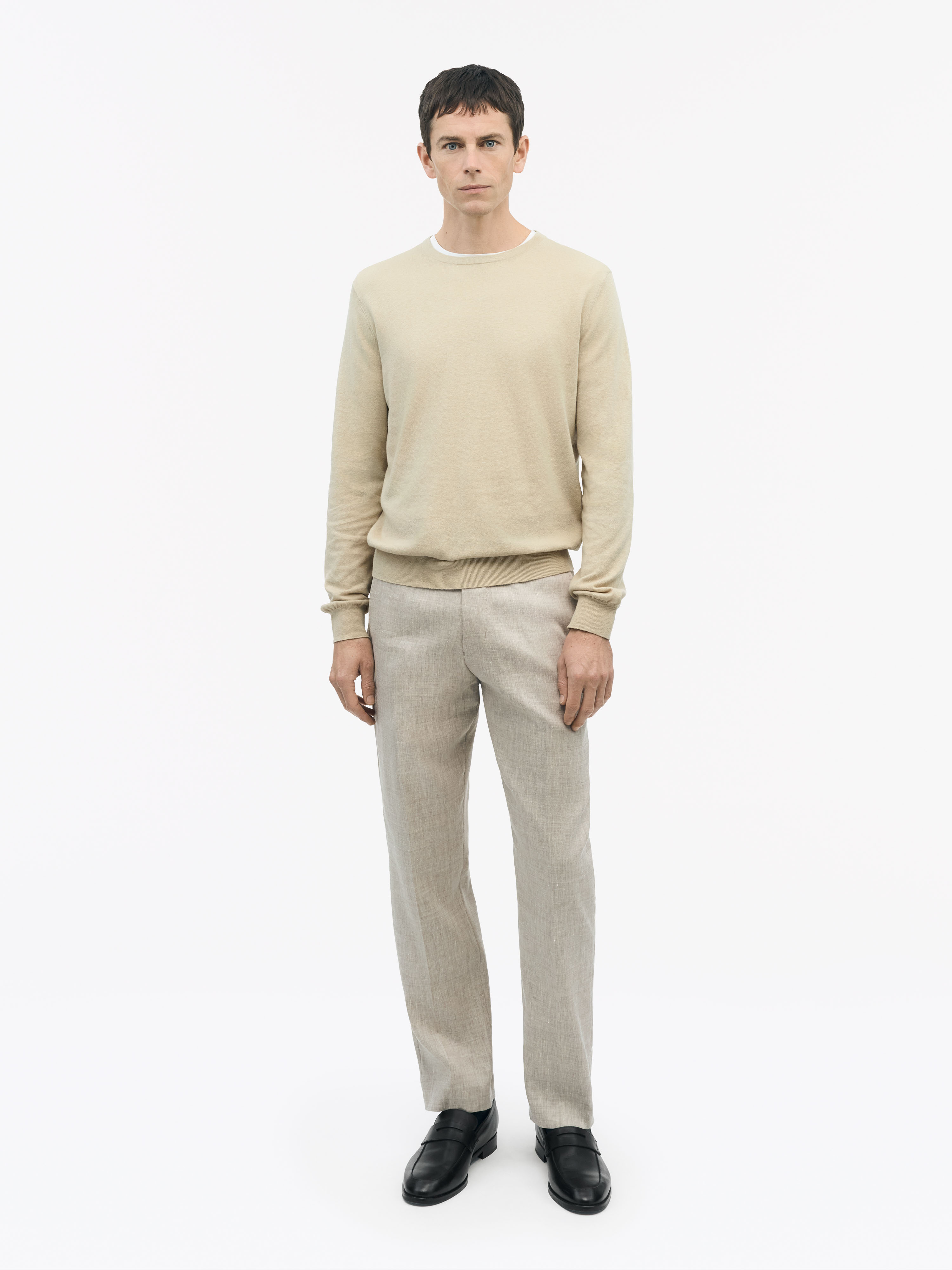 Tiger Of Sweden Connor L Linen Blend Sweater In Practical Beige