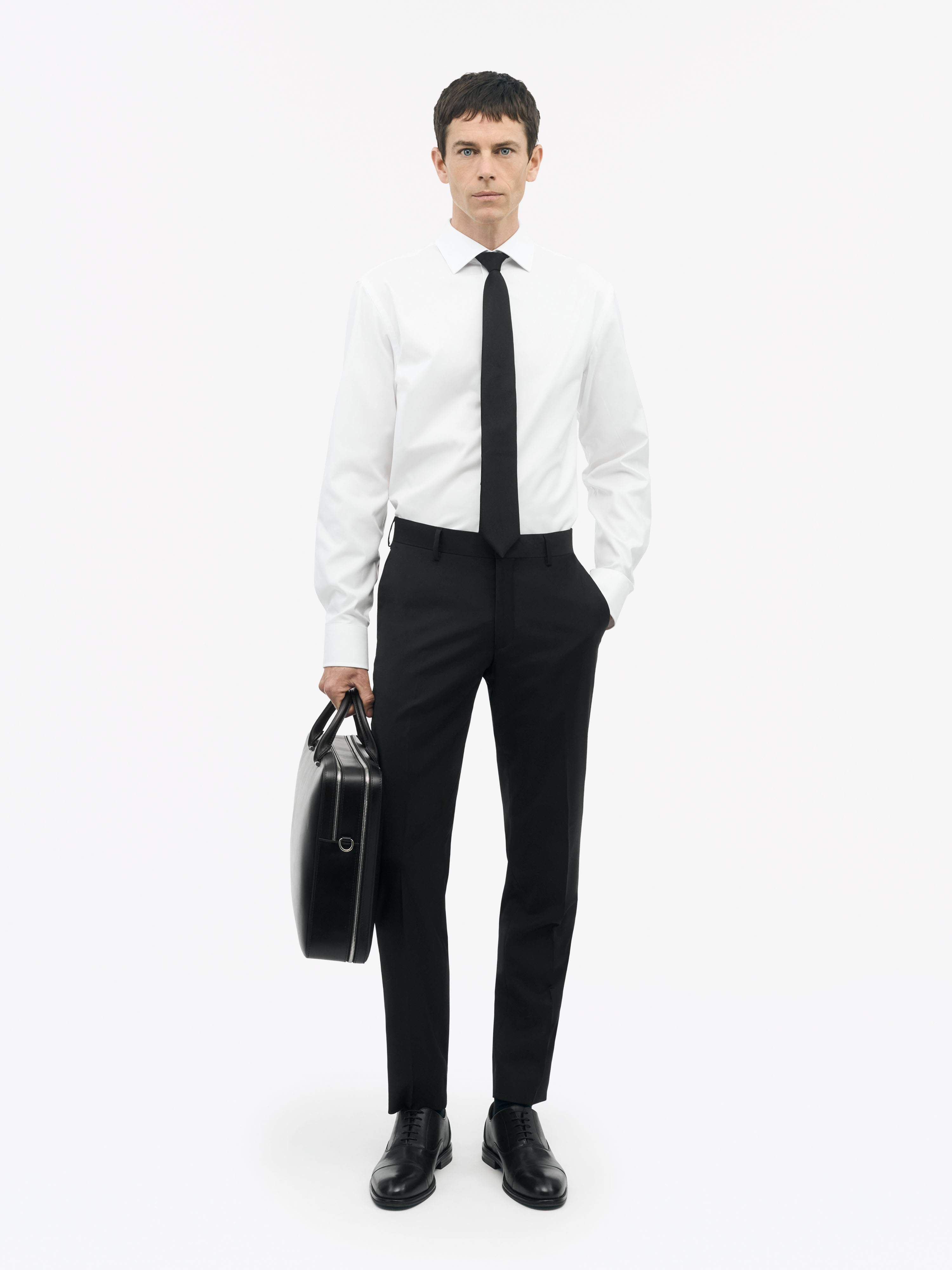 Tiger Of Sweden Adley C Cutaway Collar Shirt In 090 Pure White