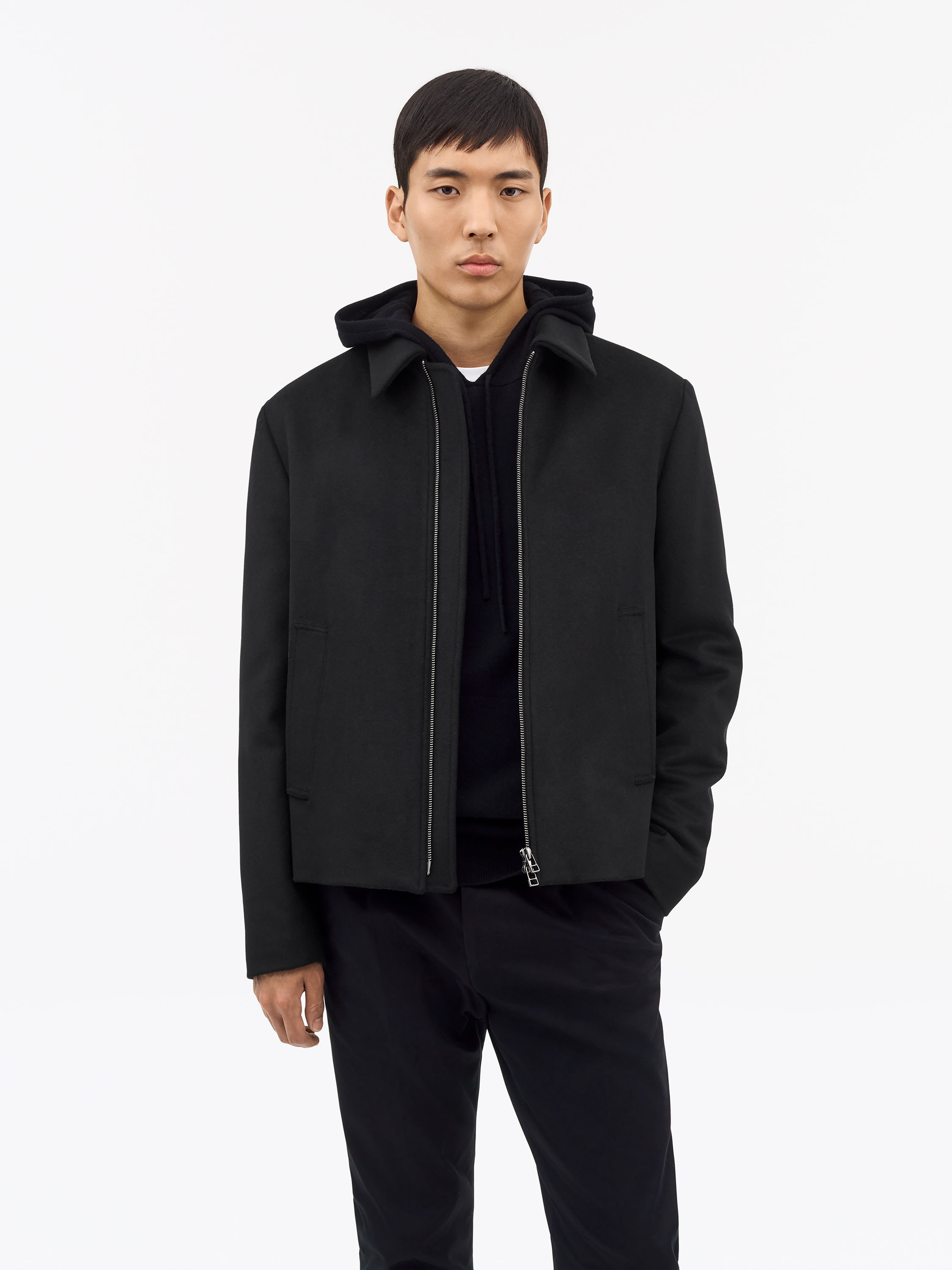 Tiger Of Sweden Elmeri Short Zip-up Jacket In Black
