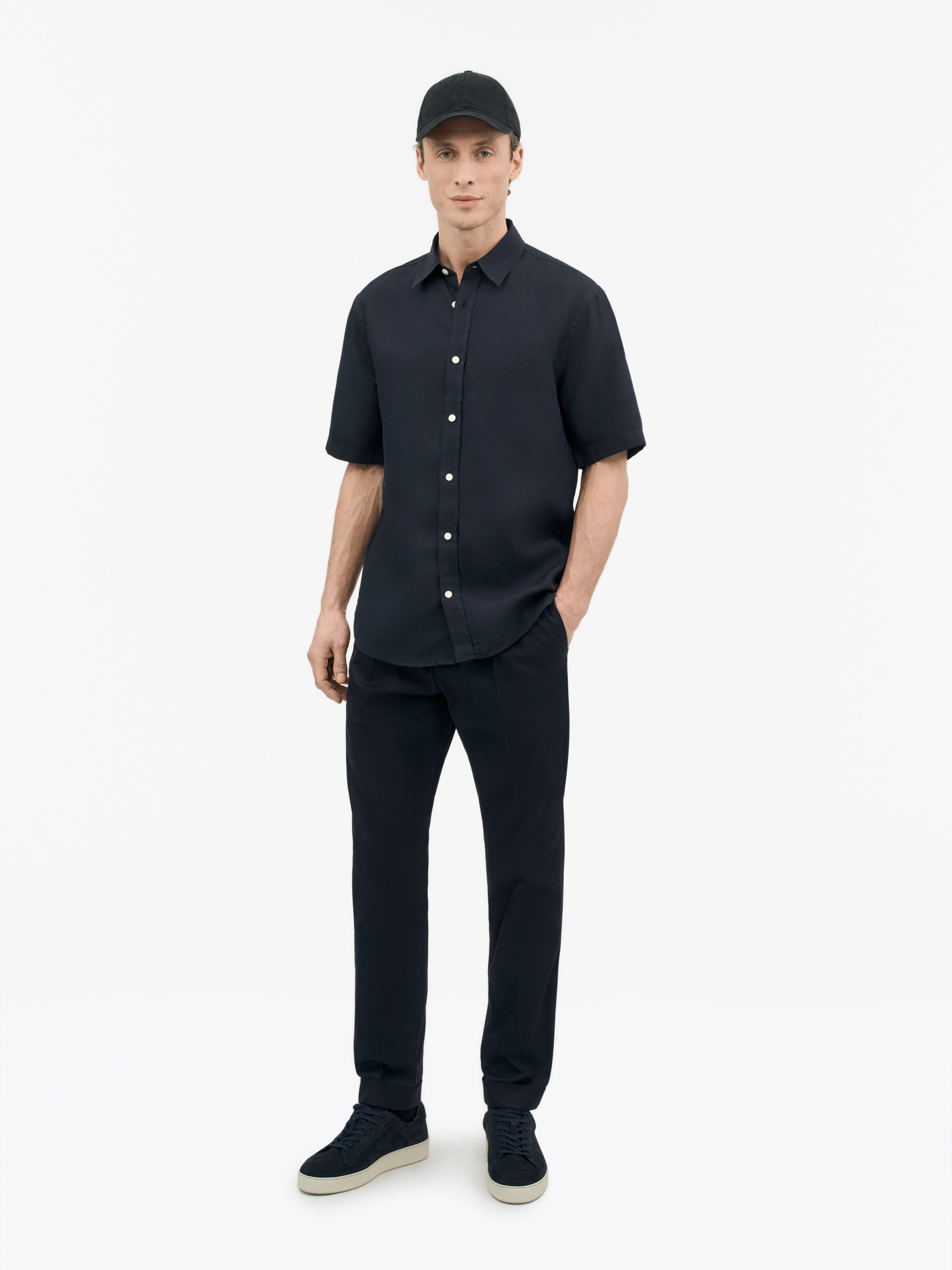 Tiger Of Sweden Casual Spenser Shirt In Linen In Midnight Blue