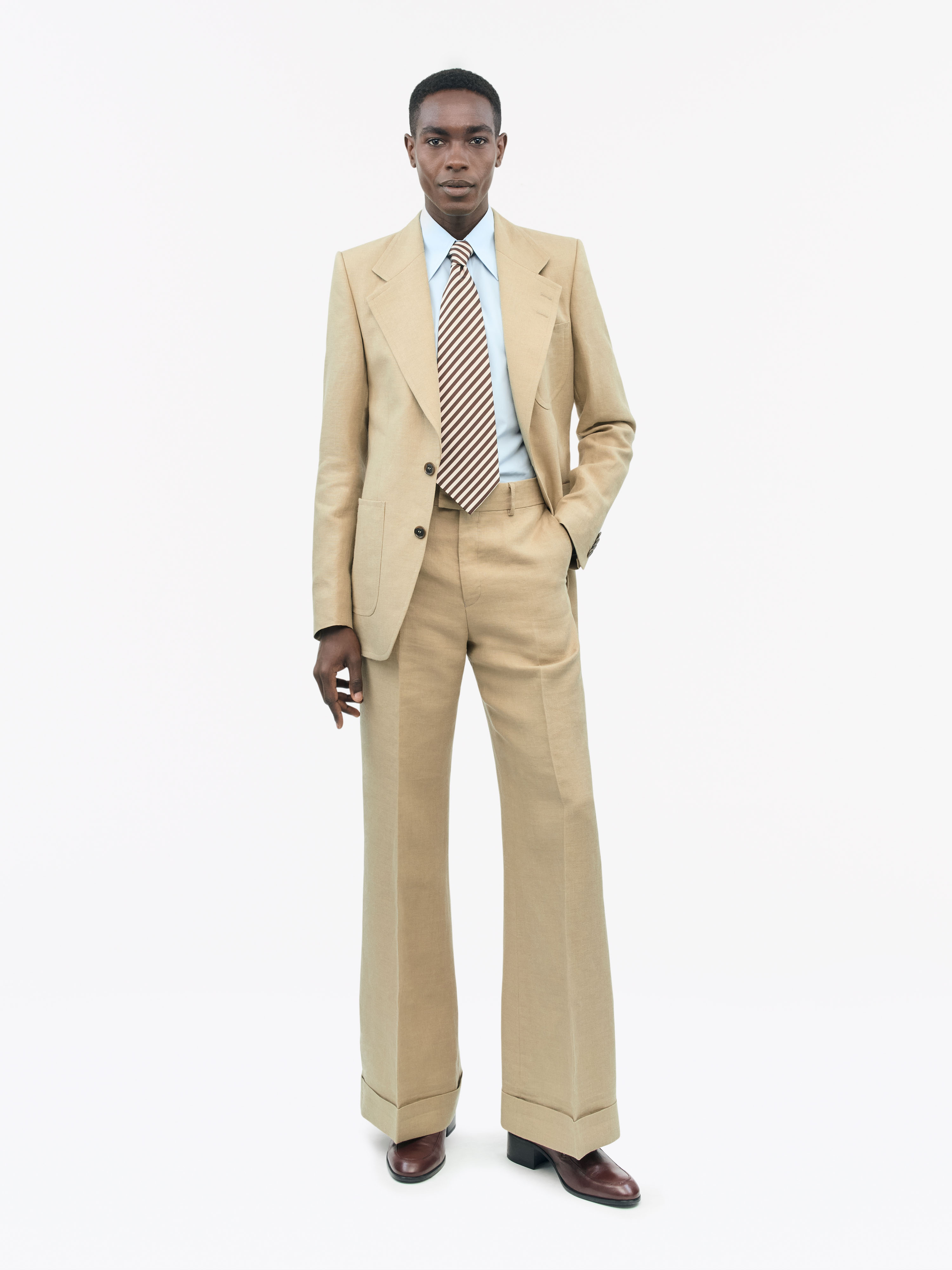 Tiger Of Sweden Dario Regular-fit Linen Trousers In Golden Khaki