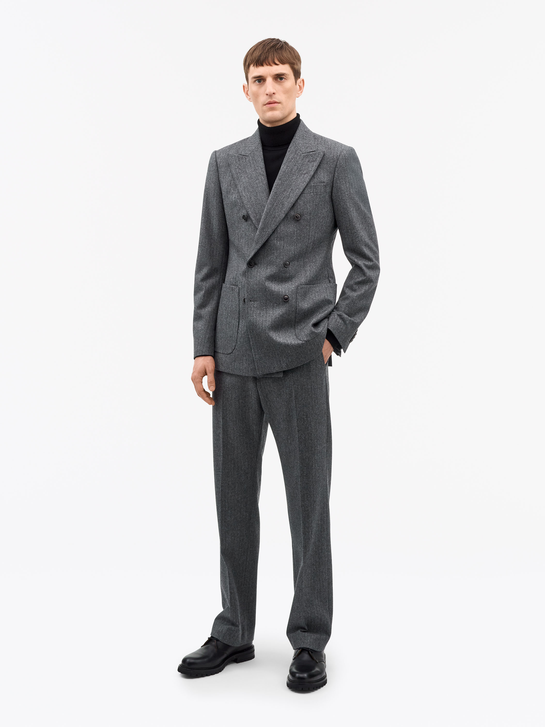 Tiger Of Sweden Joachim Pinstripe Wool Jacket In Silver