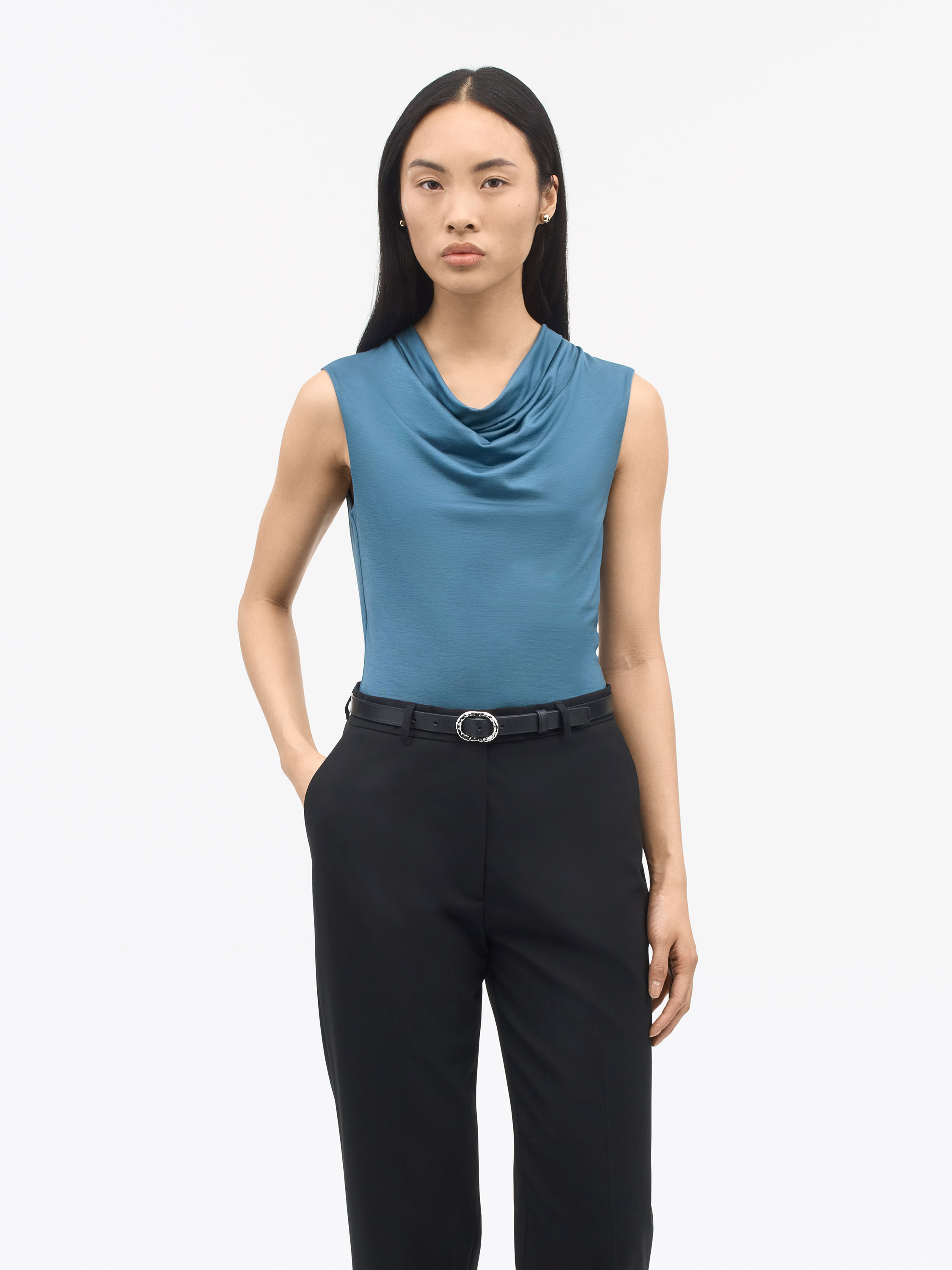 Tiger Of Sweden Jela Cowl-neck Top In Blue