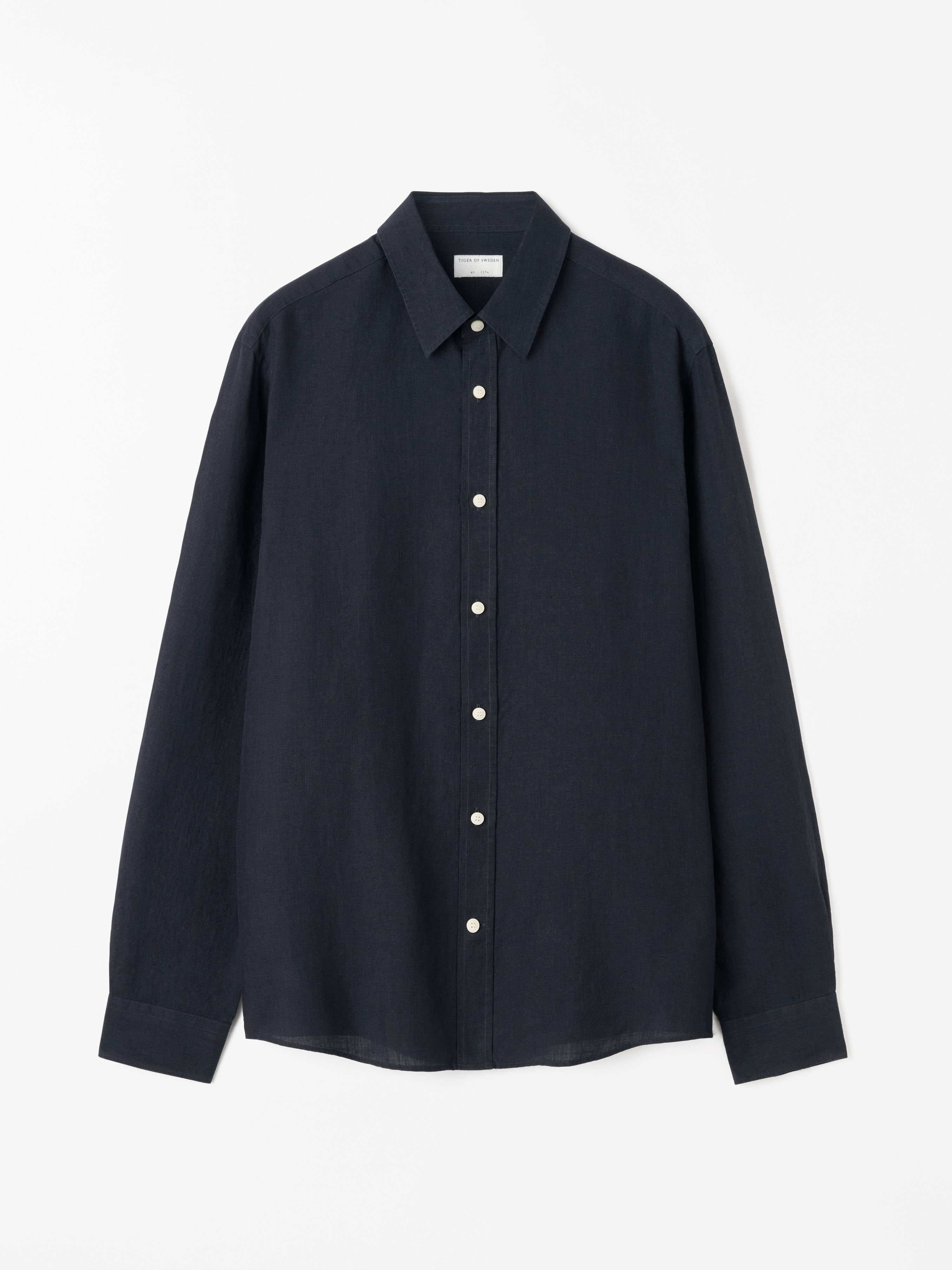 Tiger Of Sweden Spenser Casual Linen Shirt In Midnight Blue