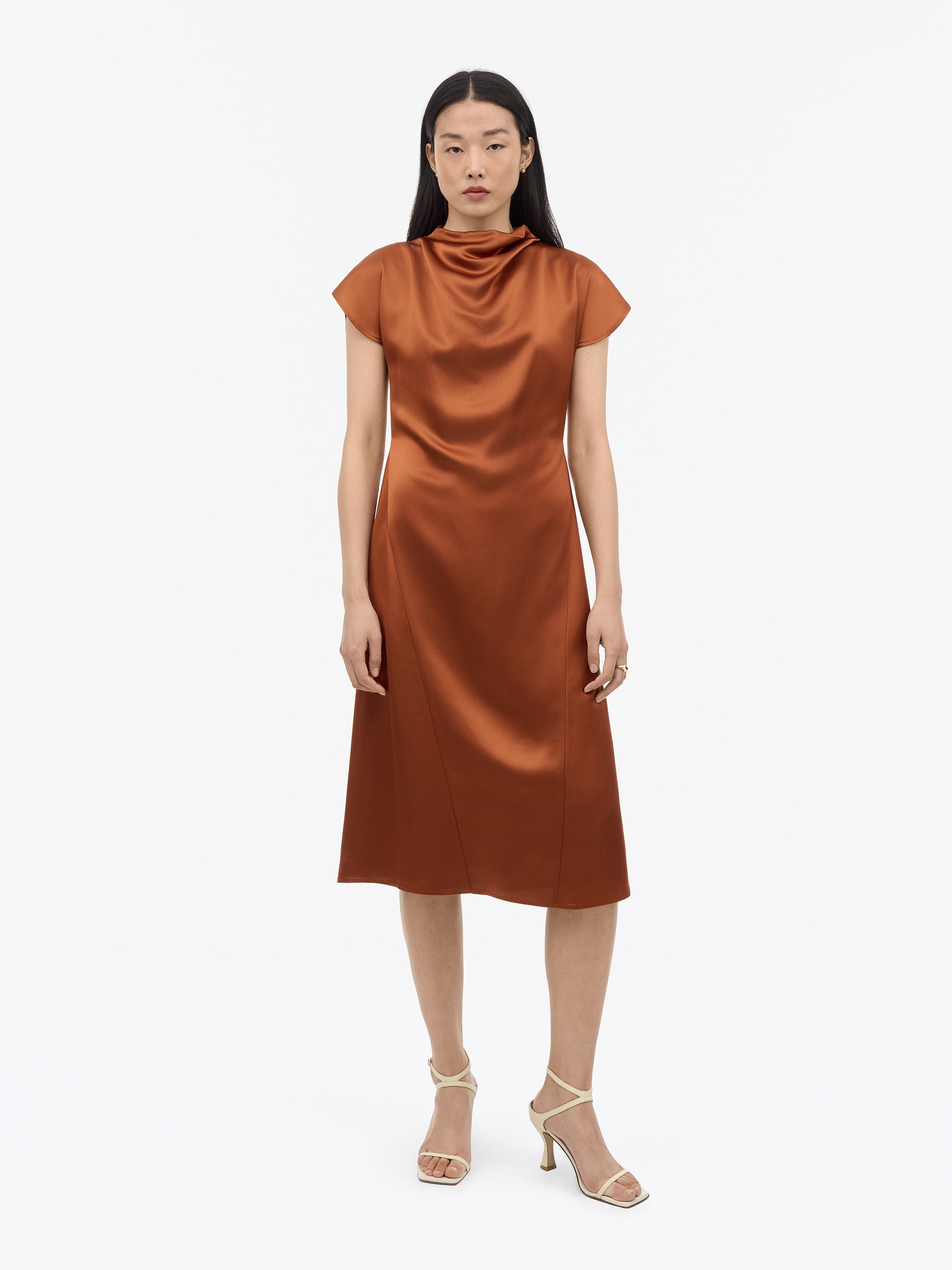 Leilani Draped Satin Dress