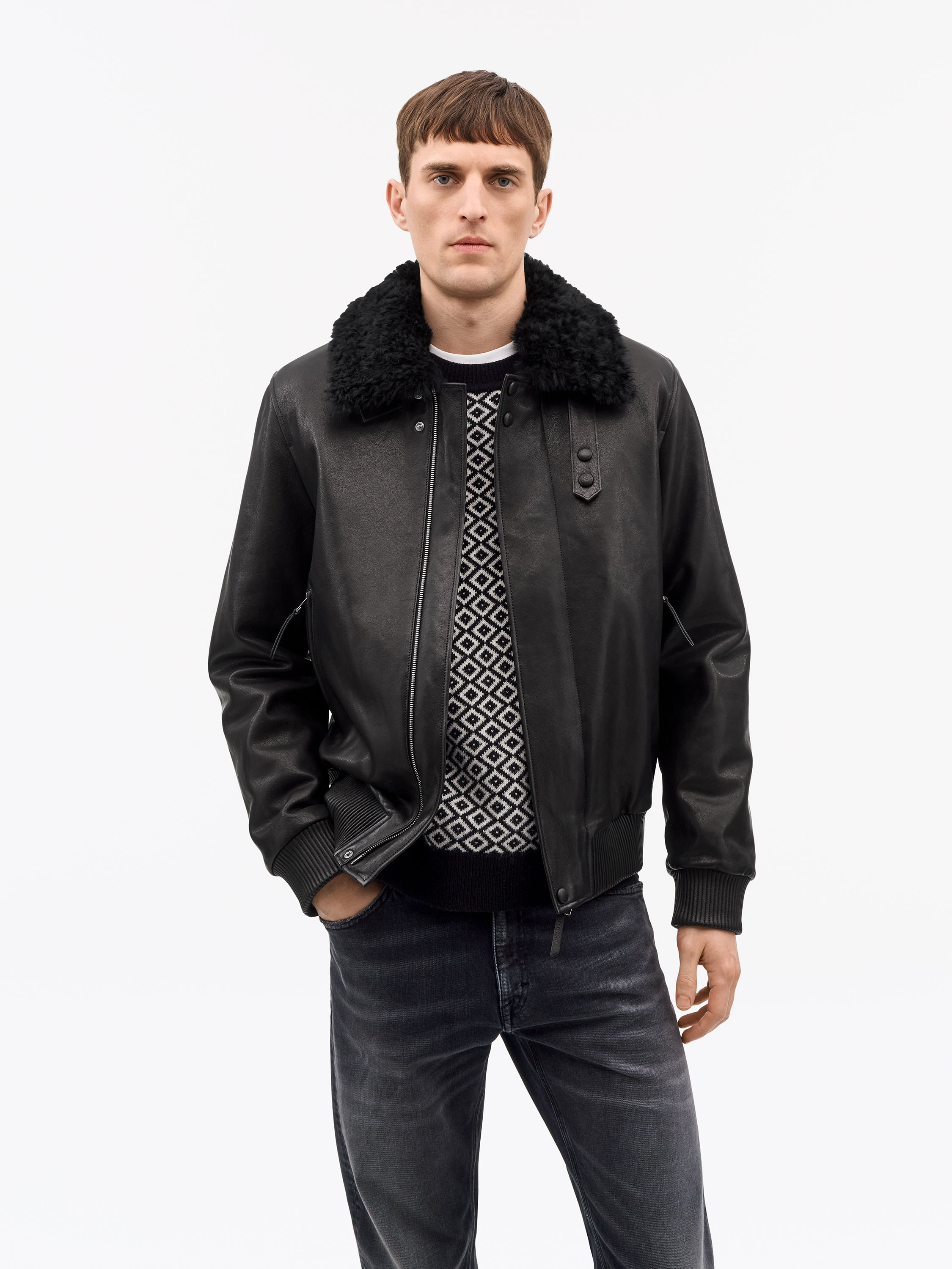 Tiger Of Sweden Renny Leather Jacket In Black