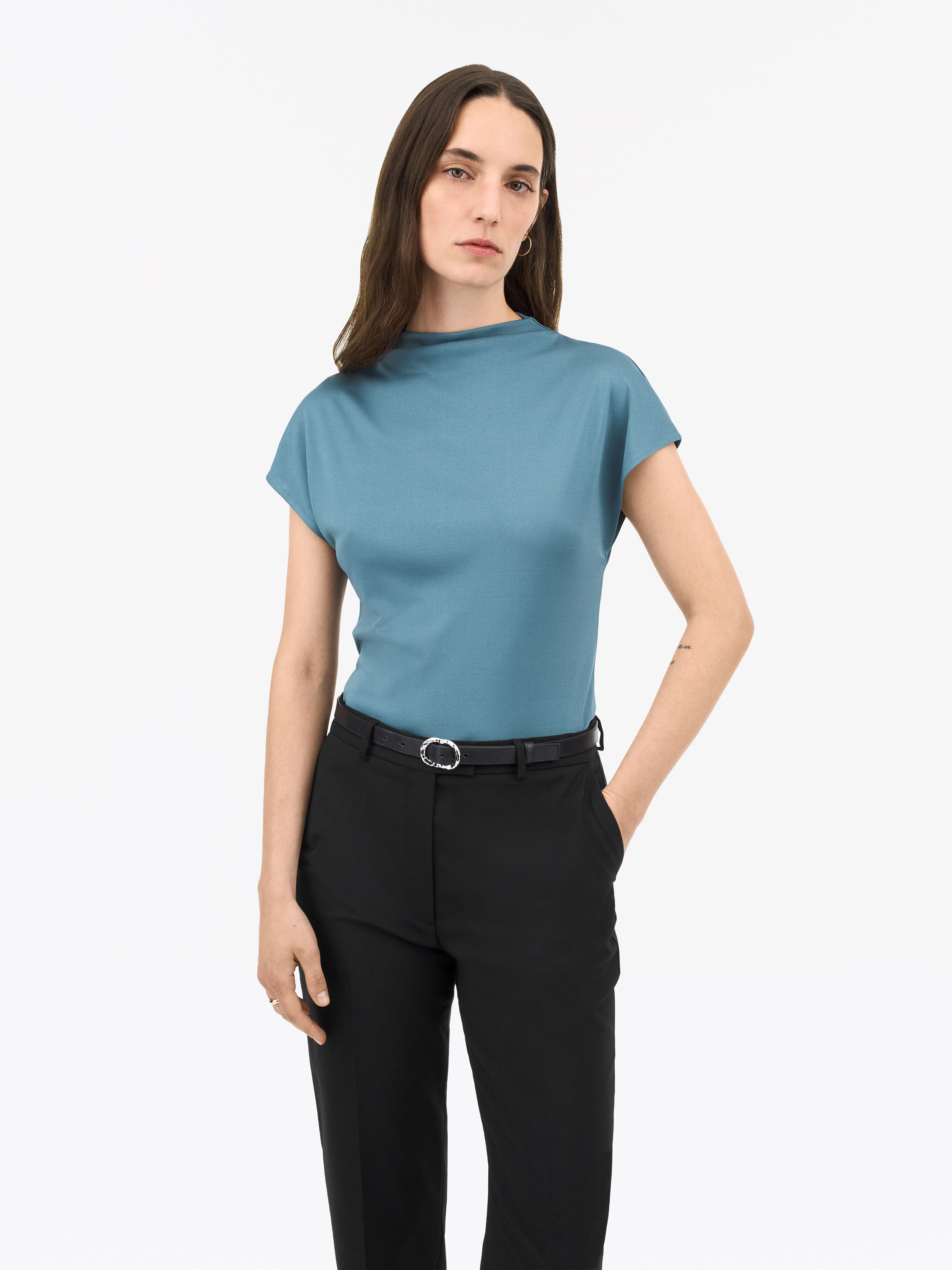 Tiger Of Sweden Alitta Cap-sleeve Topp In Blue