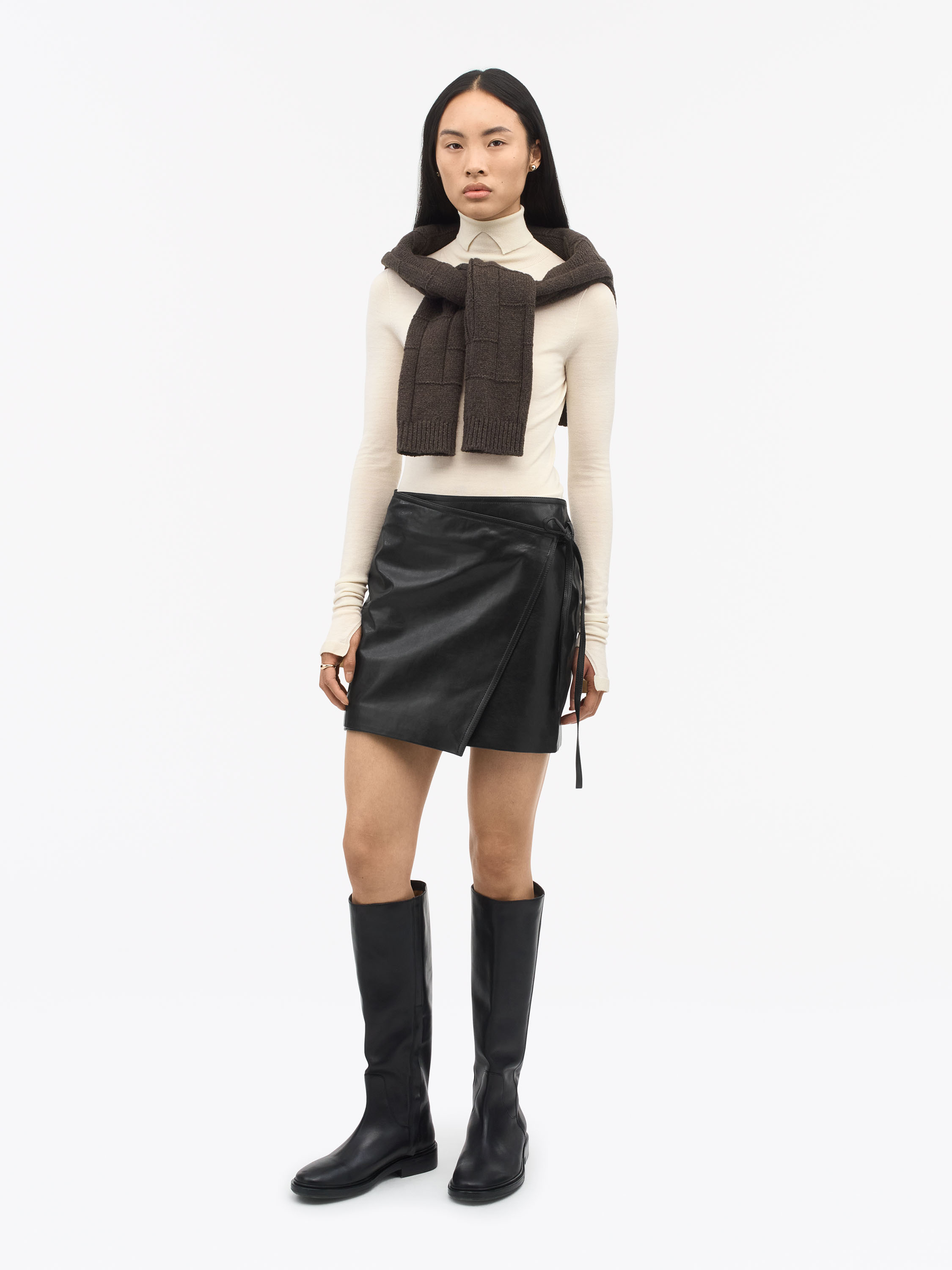 Tiger Of Sweden Darla Mini Leather Skirt In Black