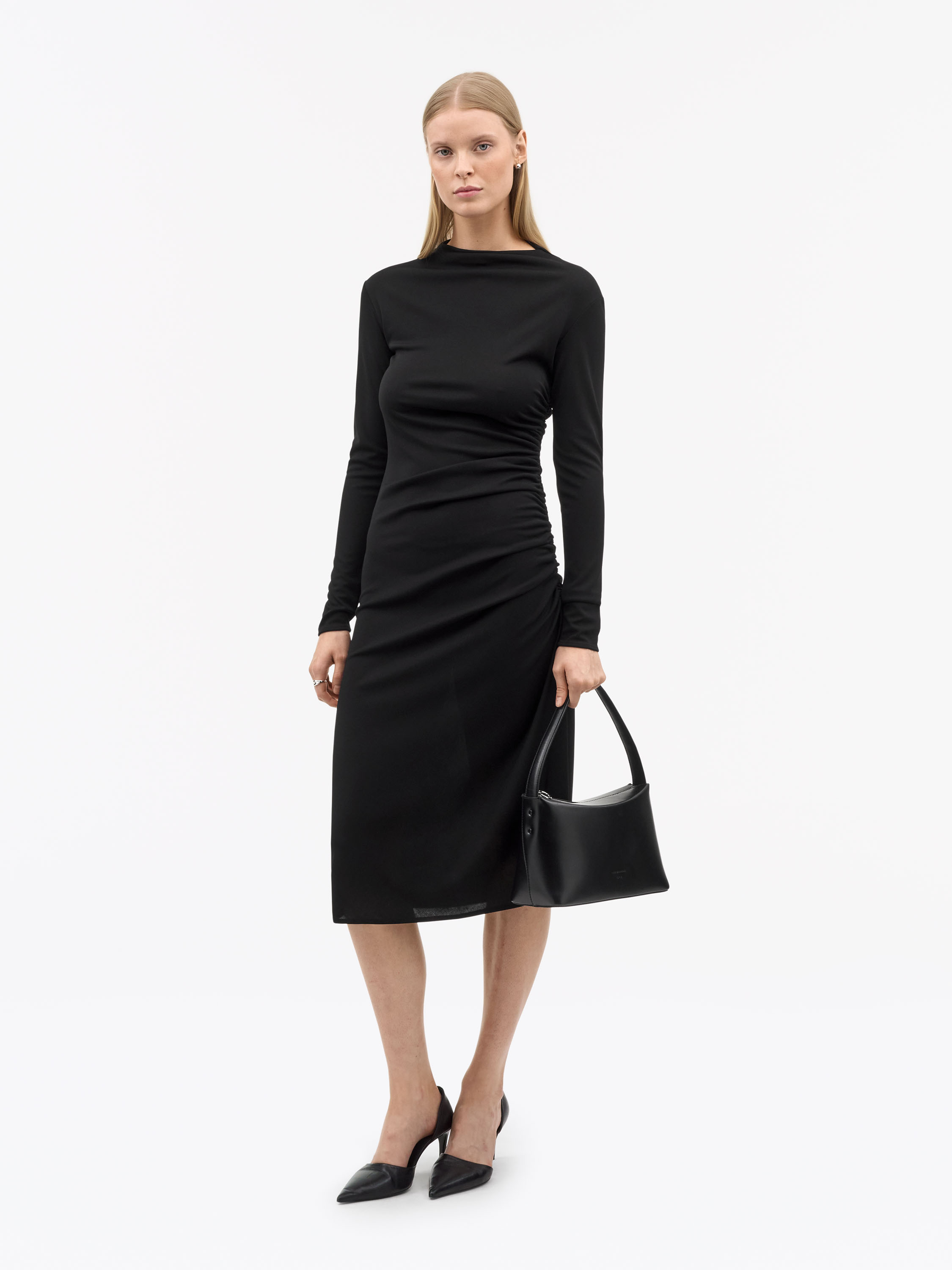 Tiger Of Sweden Aliz Sleeveless Draped Dress In Black