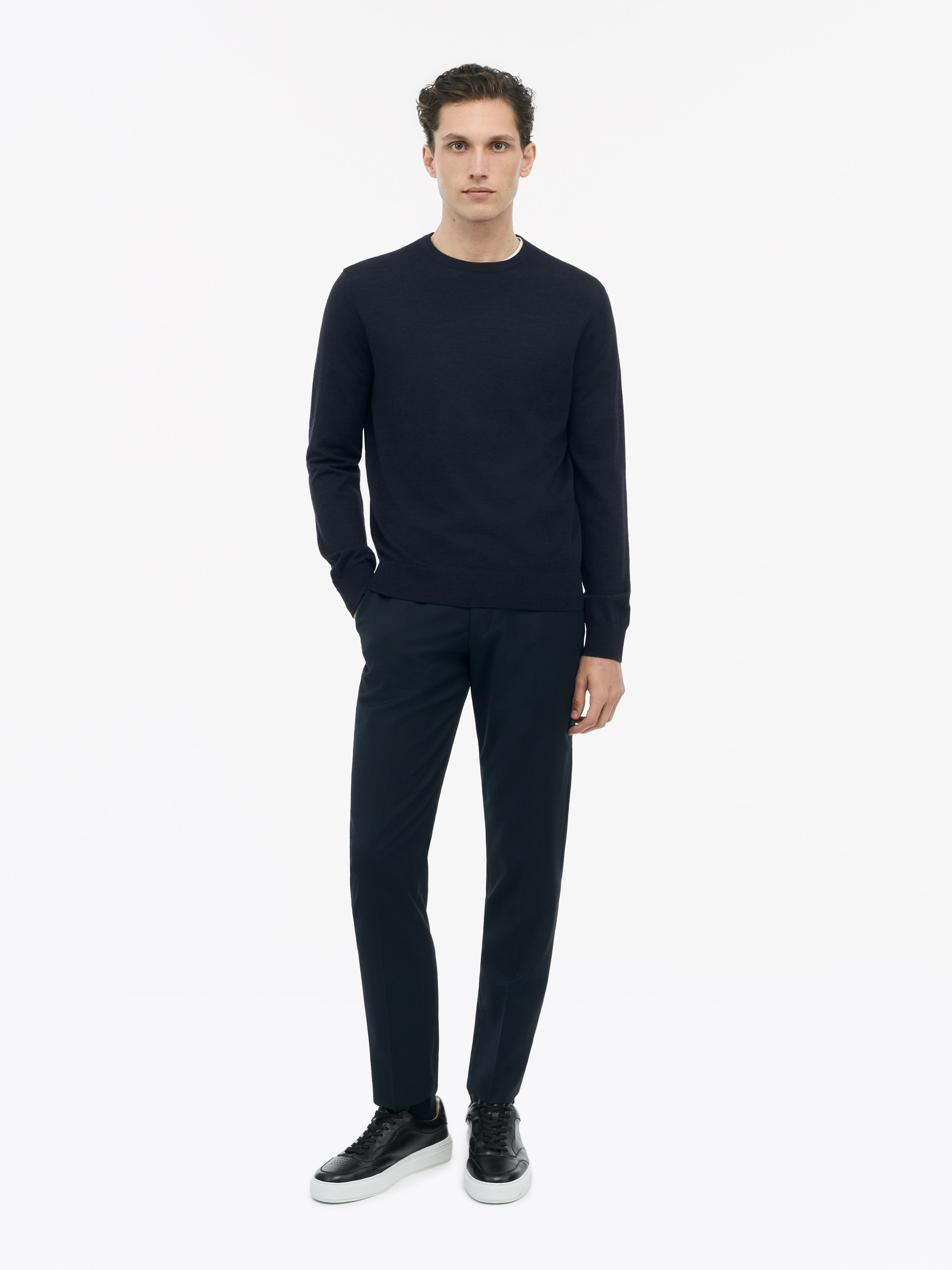 Tiger Of Sweden Connor Merino Wool Sweater In 284 Light Ink