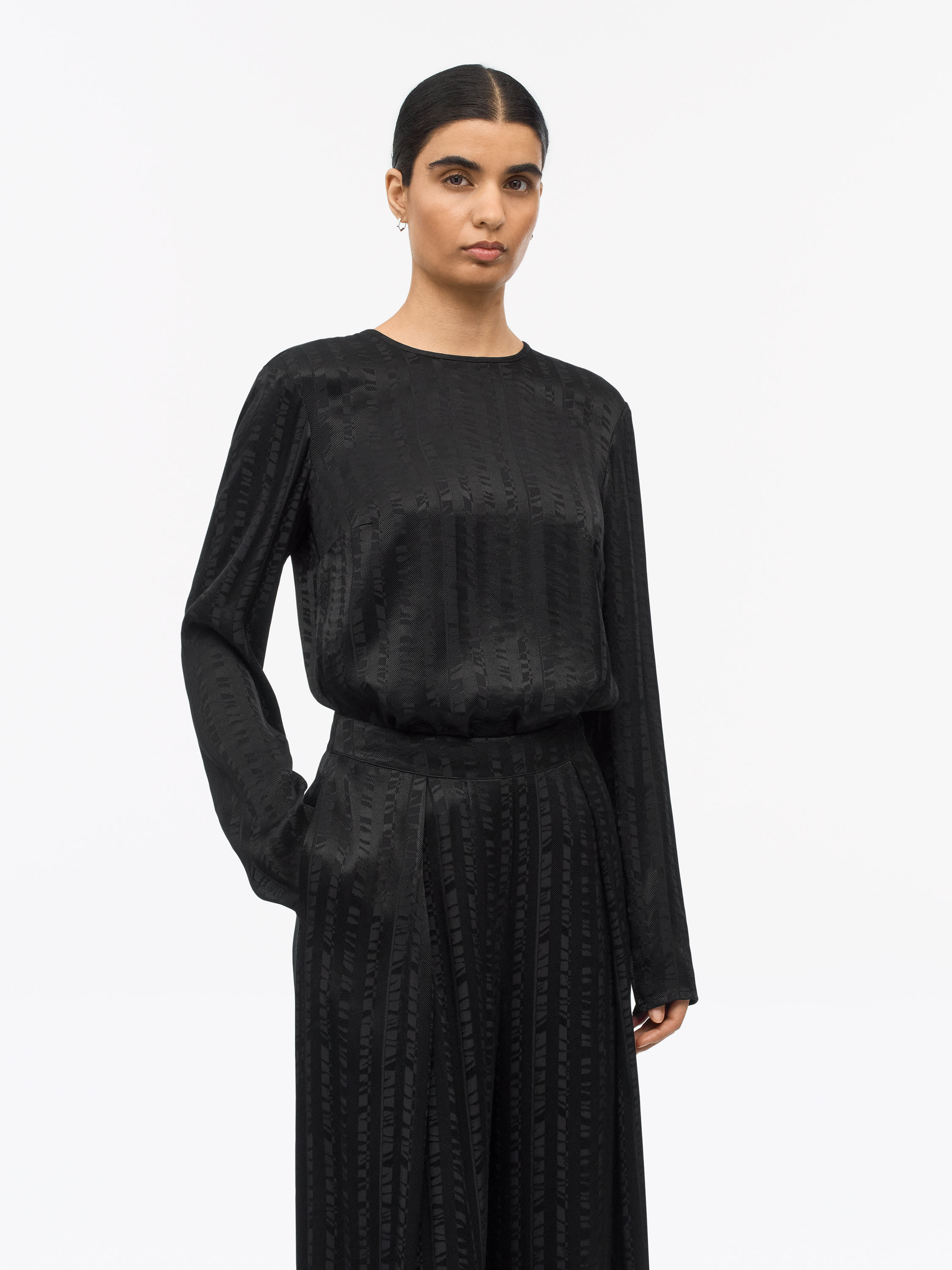 Tiger Of Sweden Amalia Tiger Stripe Jacquard Top In Black