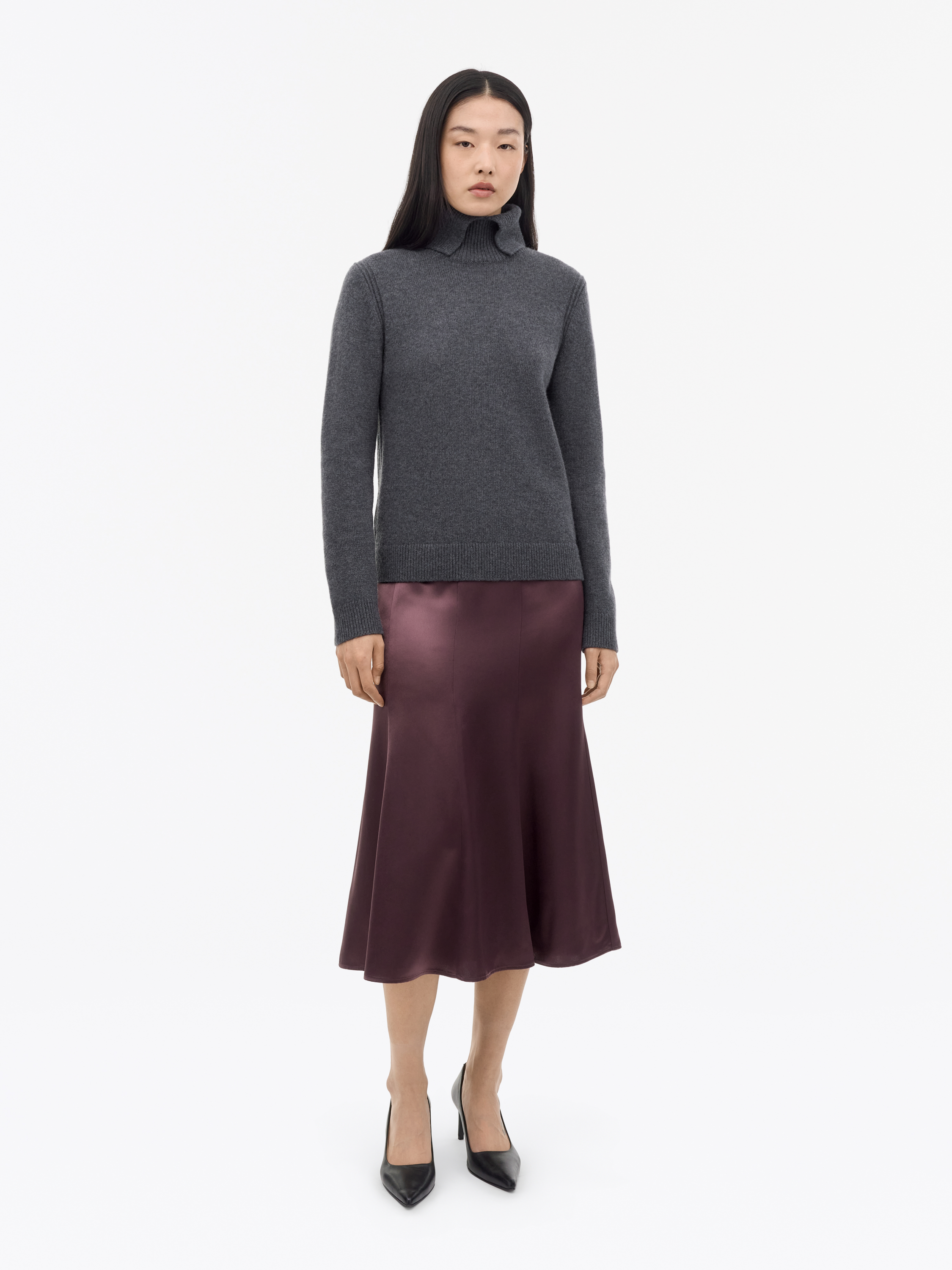 Ilona Ankle Satin Skirt