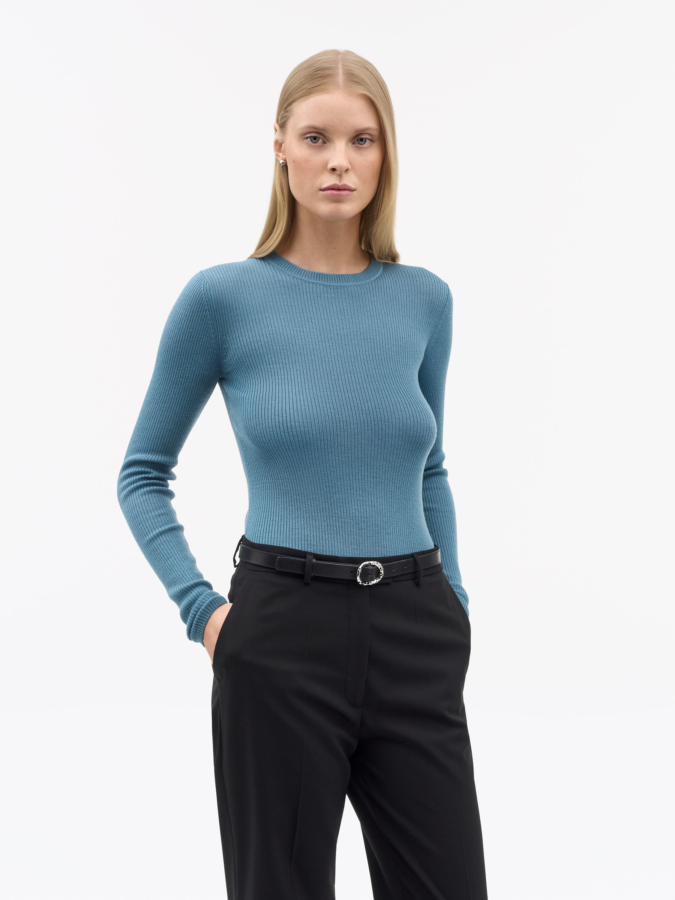 Tiger Of Sweden Ovie Rws Merino Pullover In Blue