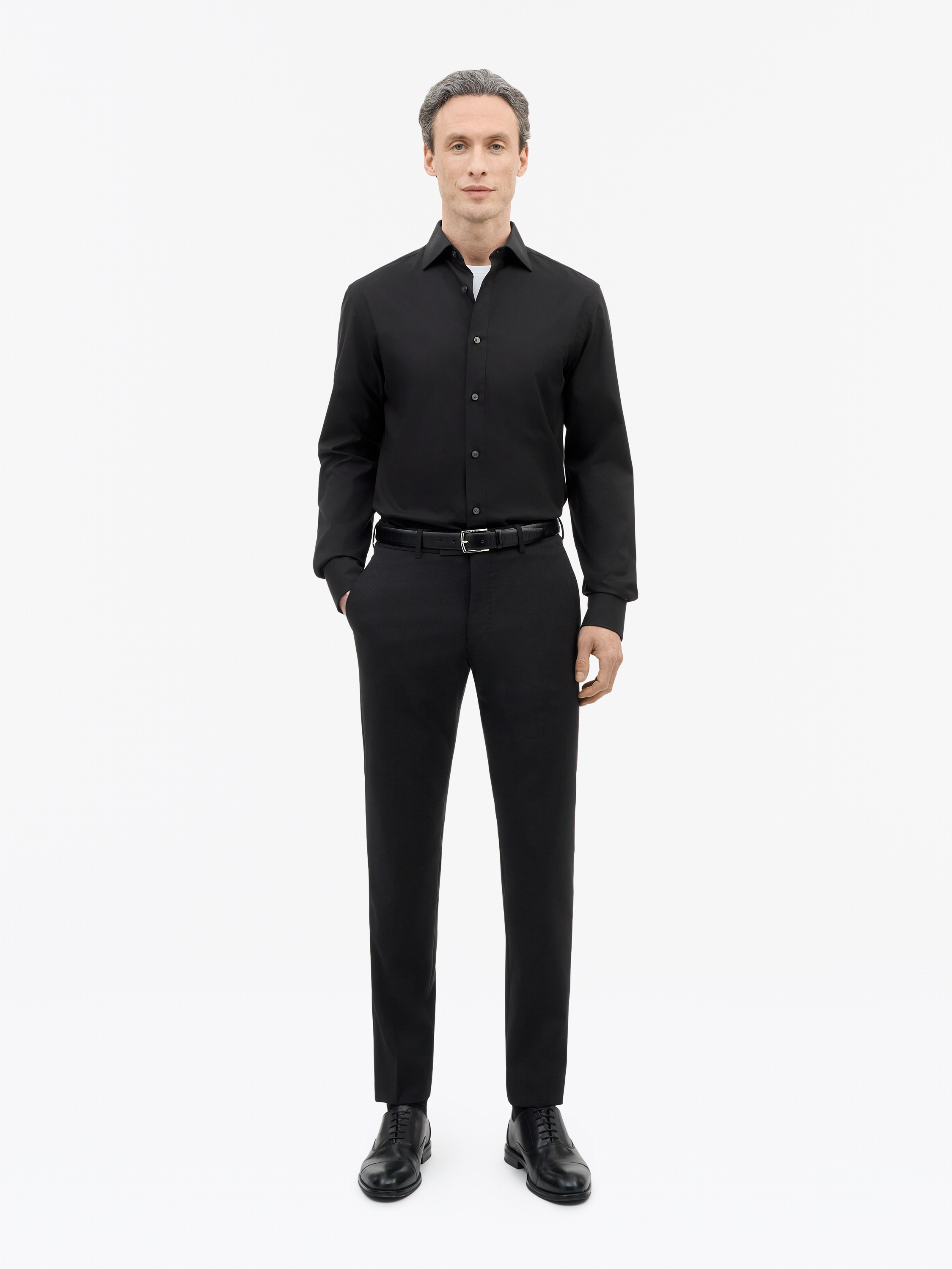 Tiger Of Sweden Adley C Cutaway Collar Shirt In Black