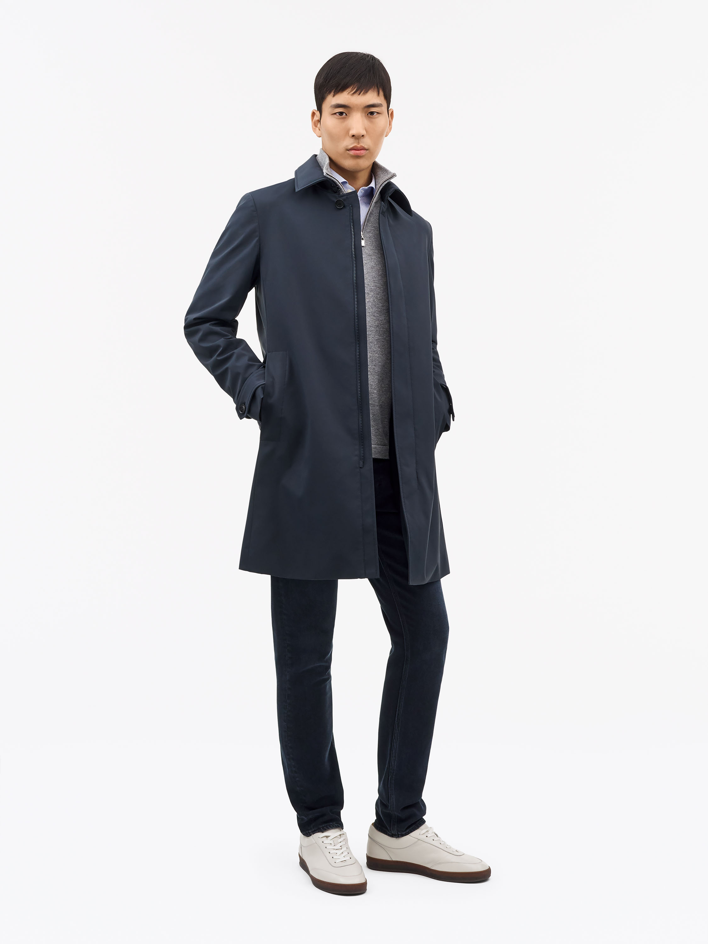 Tiger Of Sweden Cane T Mid-thigh Coat In Blue