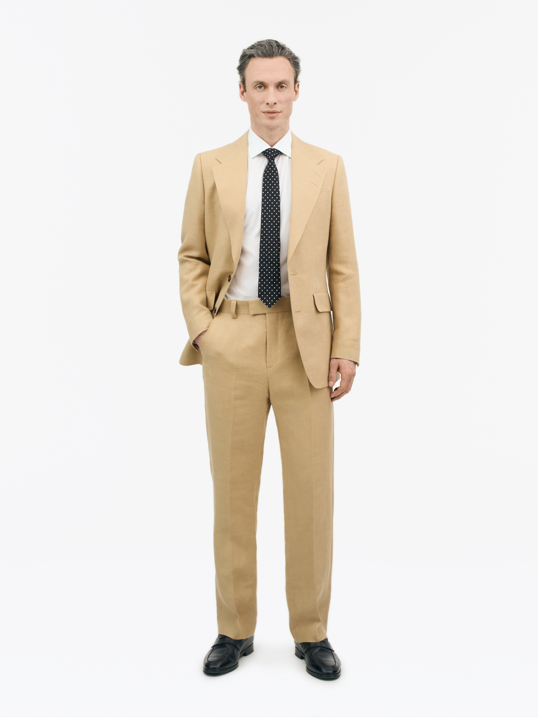 Tiger Of Sweden Tommie Straight Linen Trousers In Golden Khaki