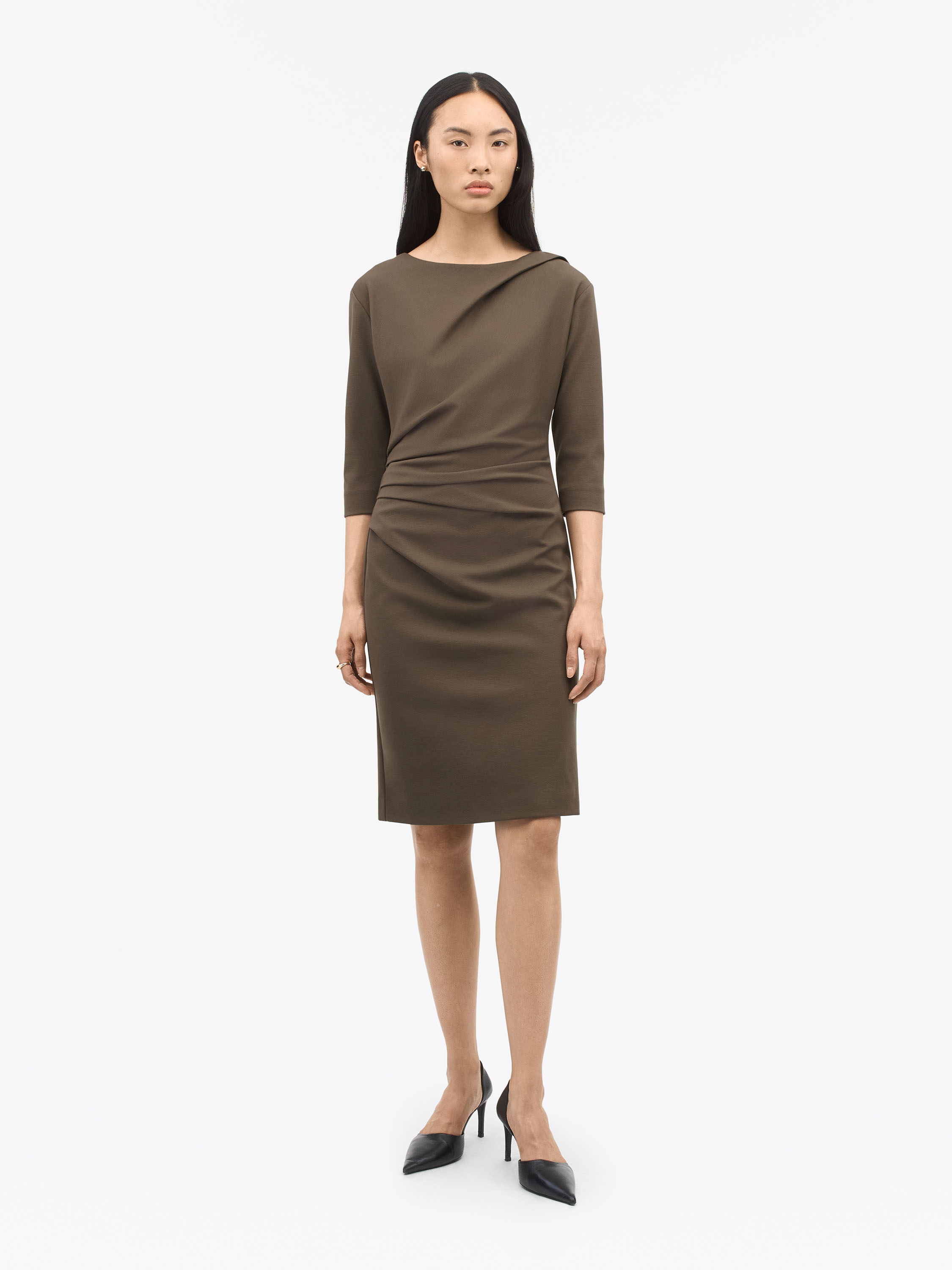 Tiger Of Sweden Izza Fitted Dress In Brown