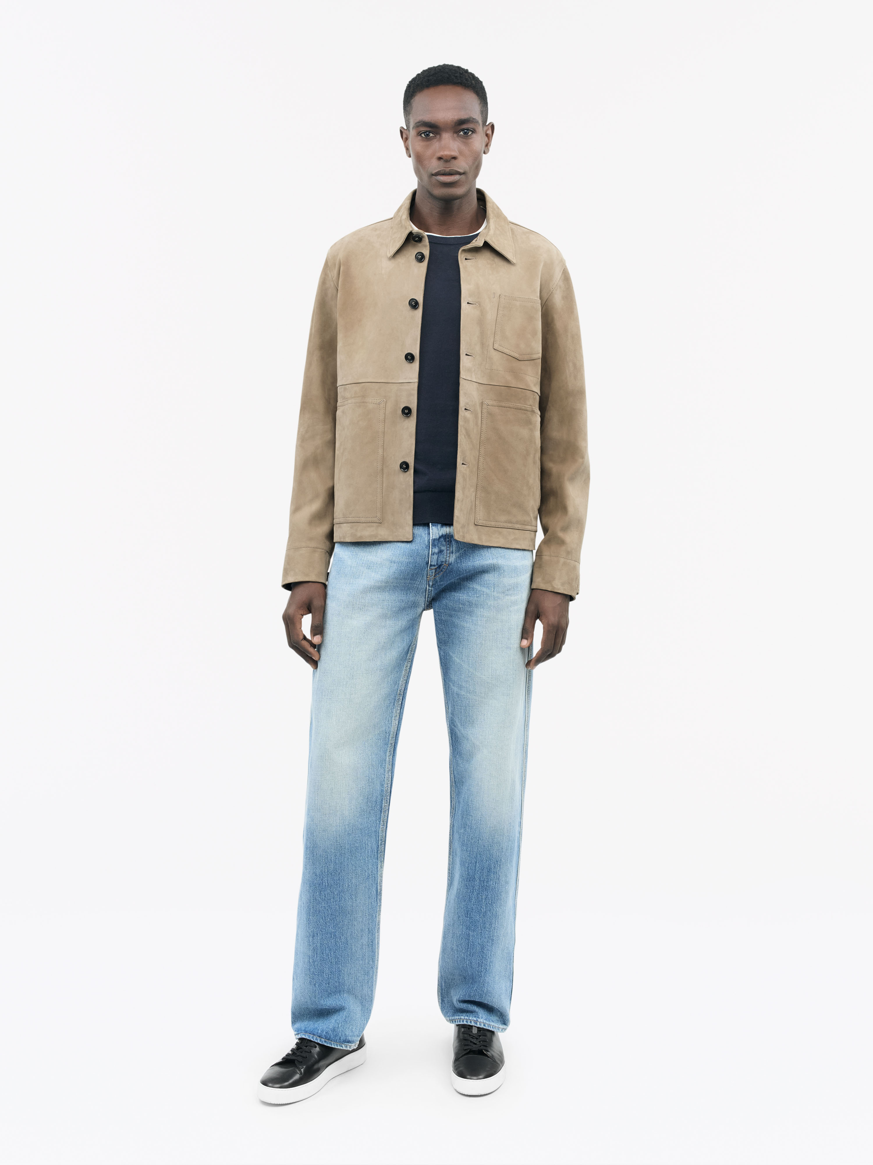Tiger Of Sweden Leeor Suede Overshirt In Light Brown