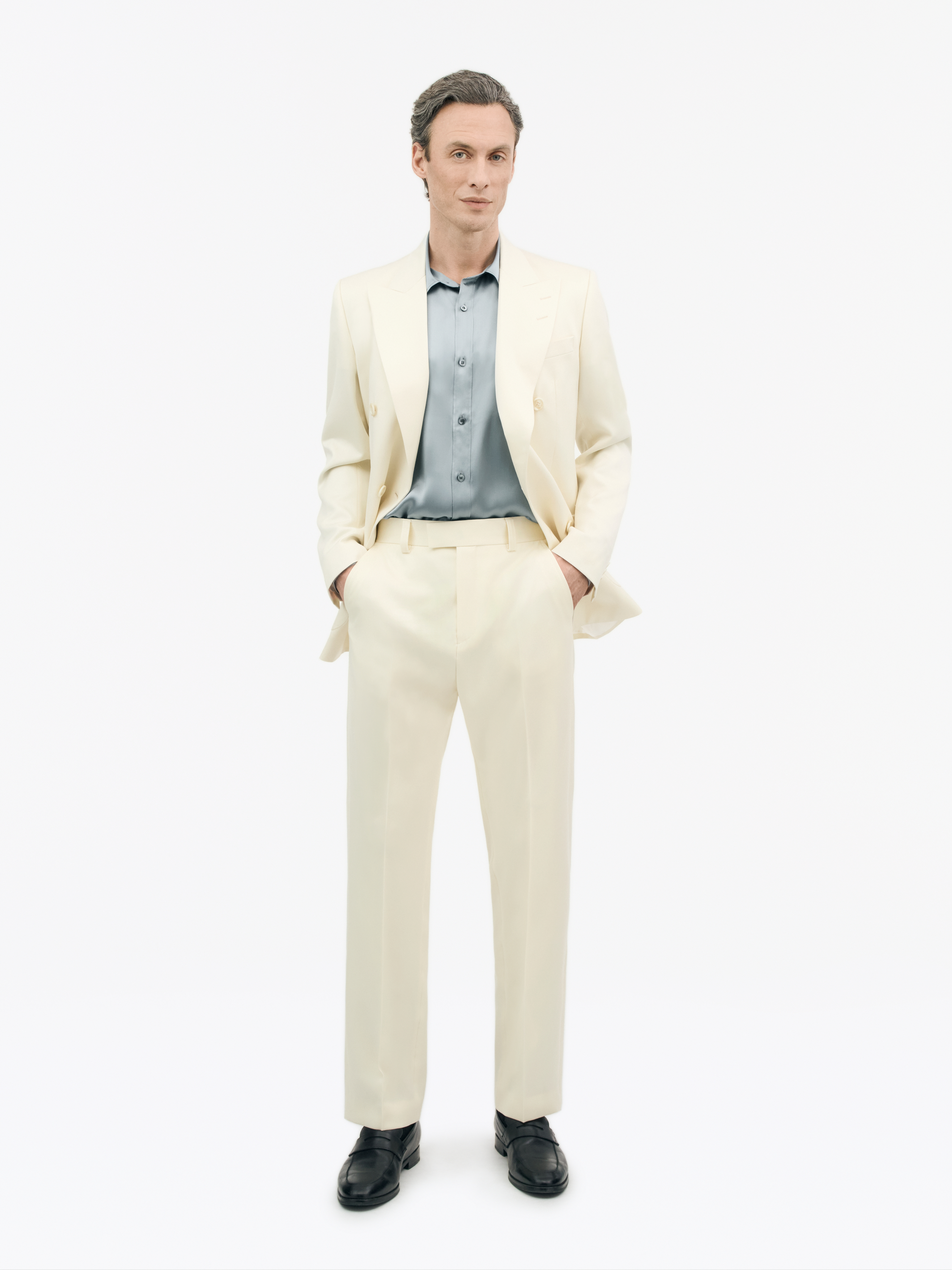 Tiger Of Sweden Tommie Straight Wool Trousers In Offwhite