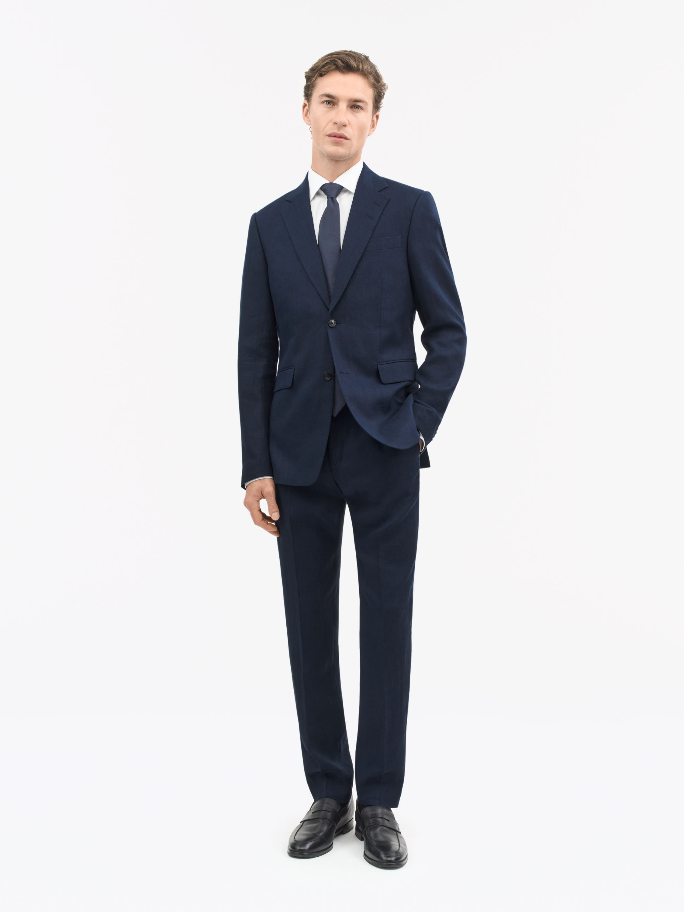 Tiger Of Sweden Justin Classic Linen Blazer In Midnight Blue