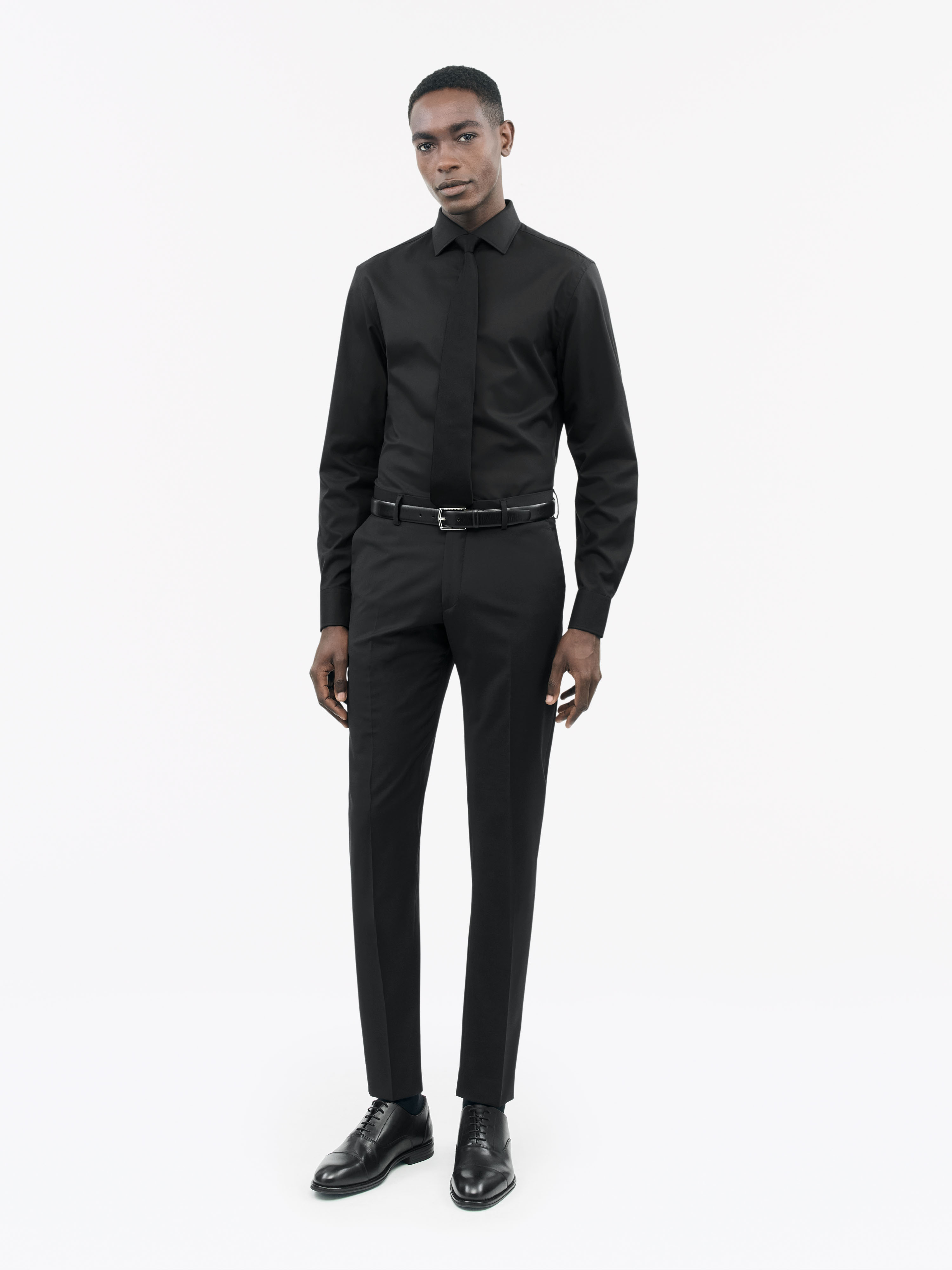 Tiger Of Sweden Adley C Cutaway Collar Shirt In Black