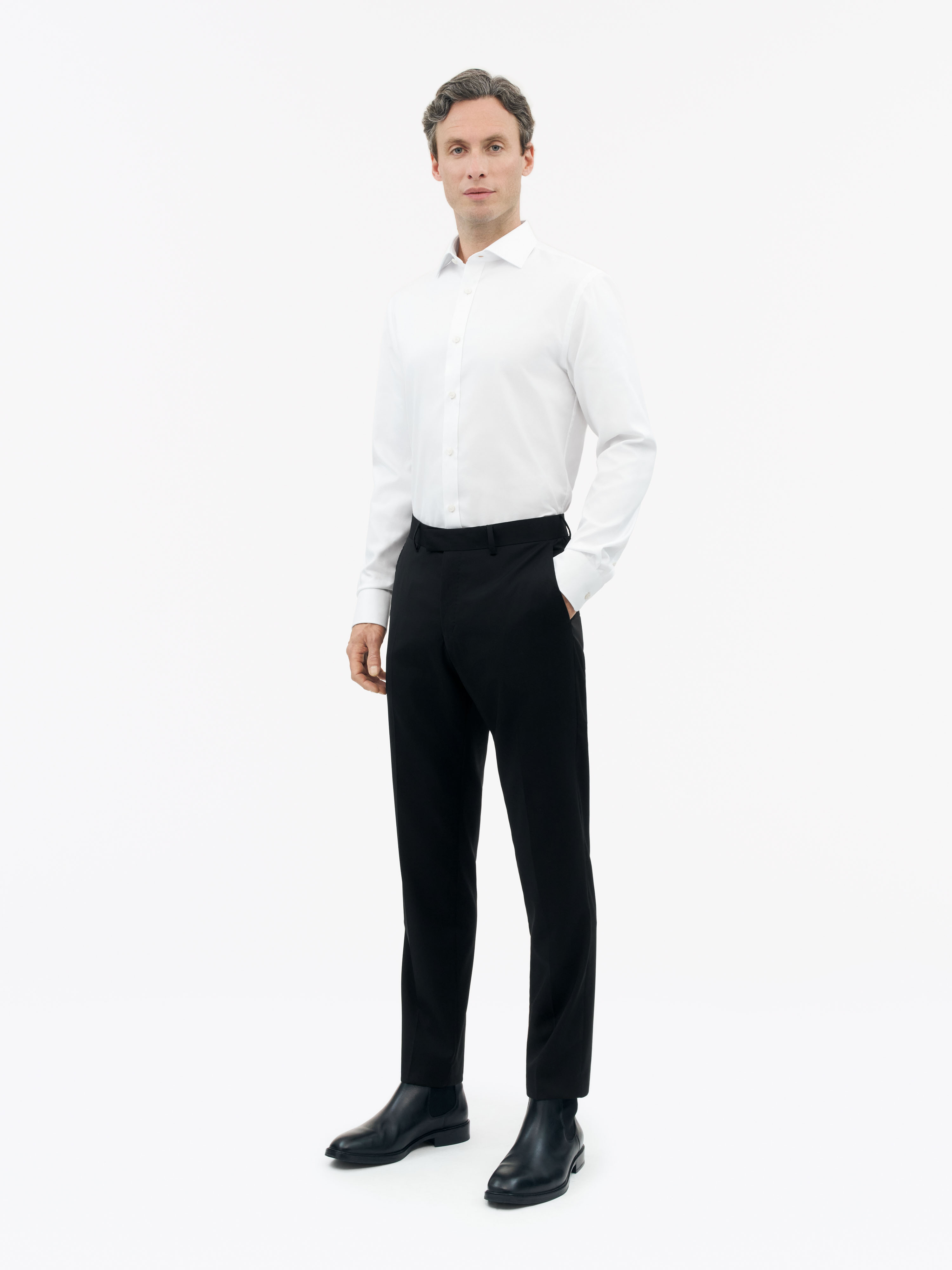 Tiger Of Sweden Adley Slim Fit Solid Dress Shirt In 090 Pure White