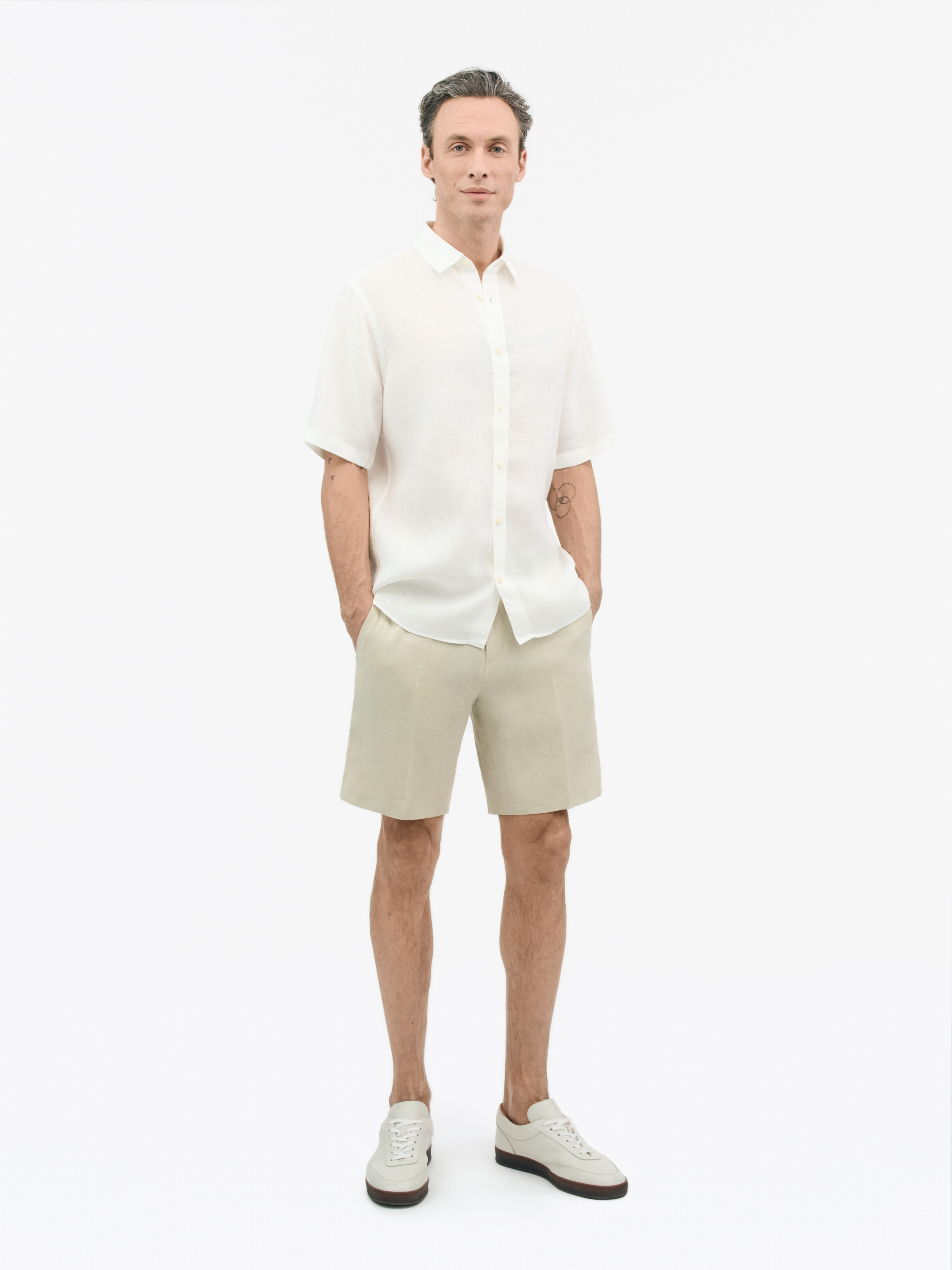 Tiger Of Sweden Casual Spenser Shirt In Linen In Offwhite