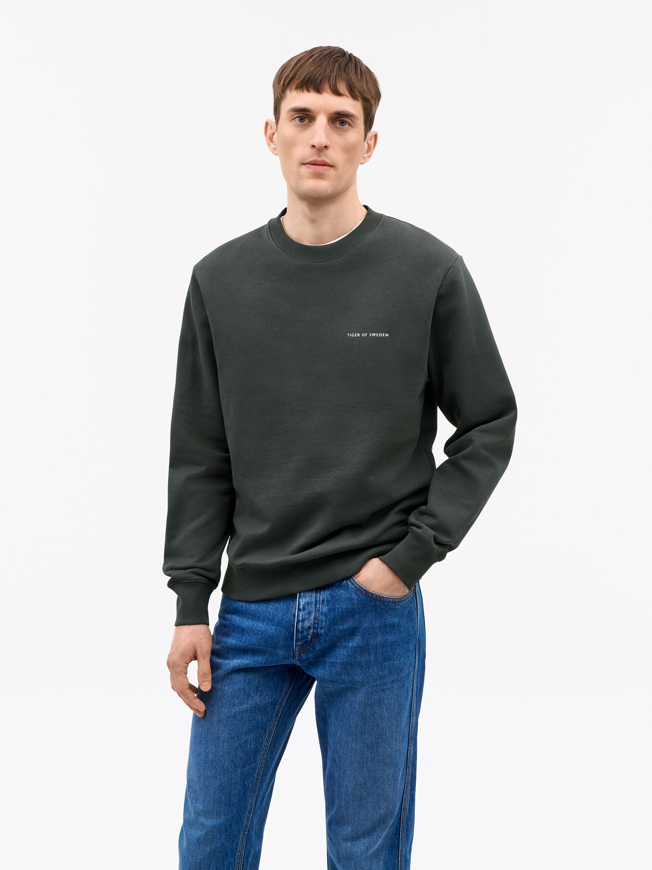 Tiger Of Sweden Emerson Jersey Cotton Sweater In Silver