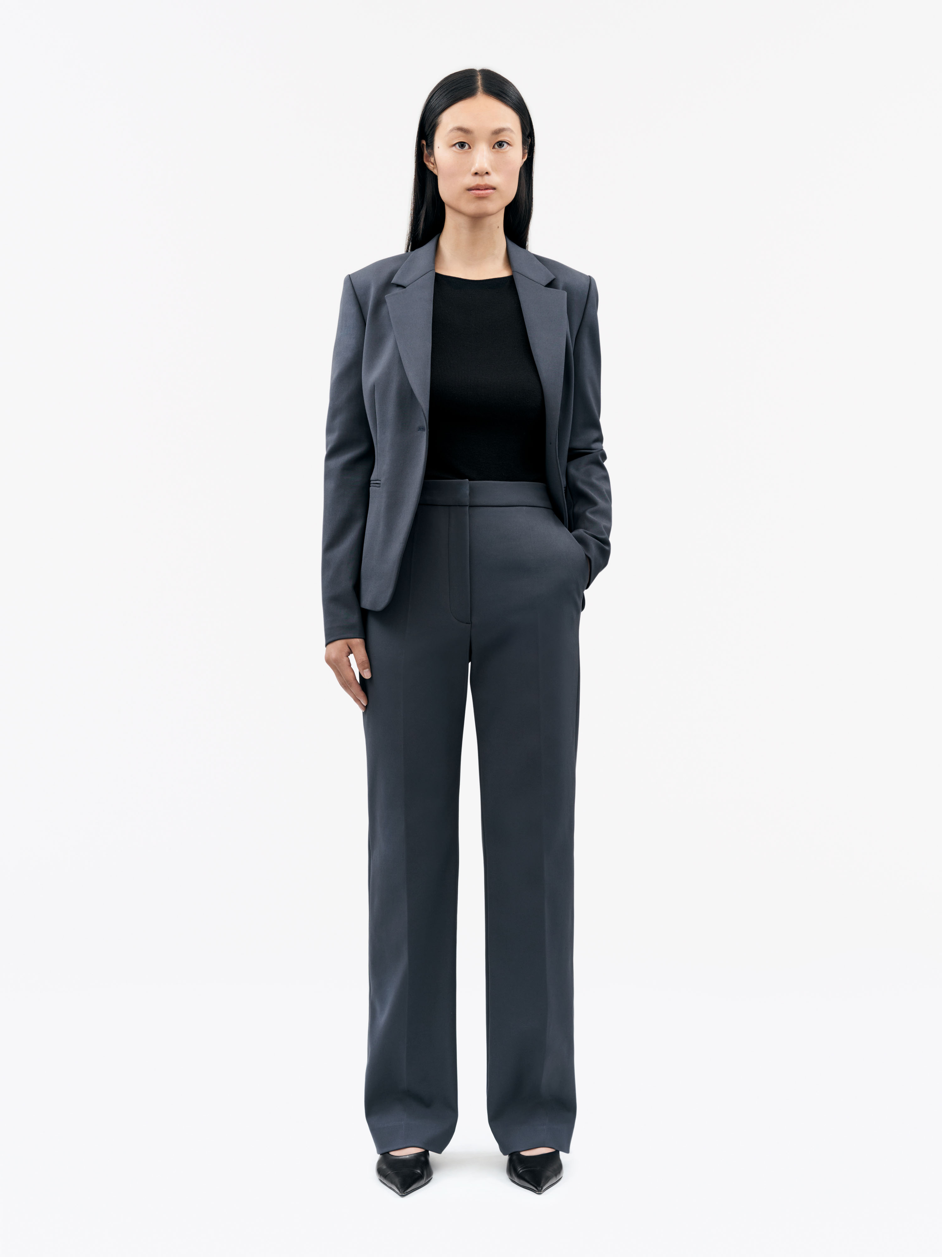 Tiger Of Sweden Frankka Trousers In Grey Blue